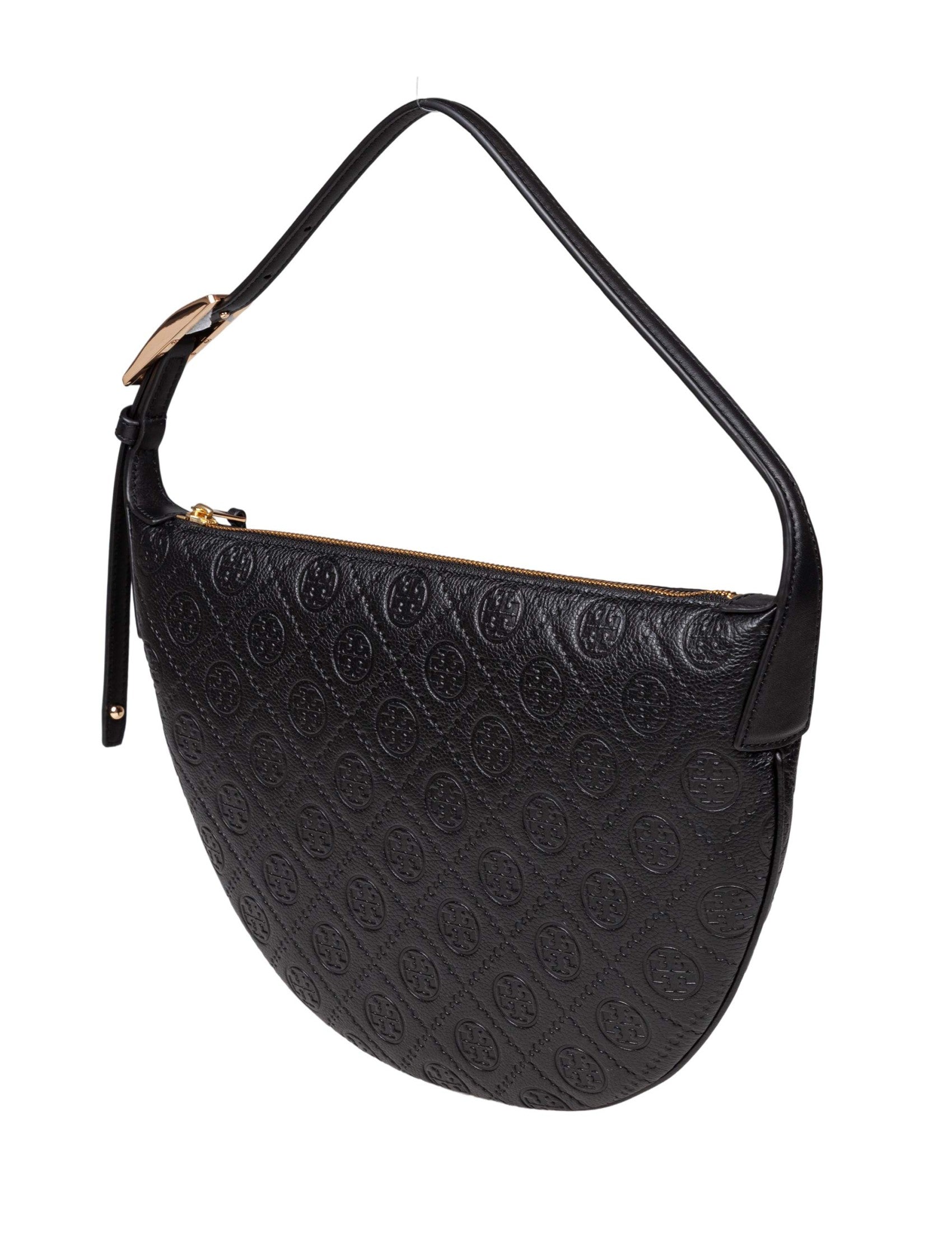 Monogram Leather Balloon Shoulder Bag, Black