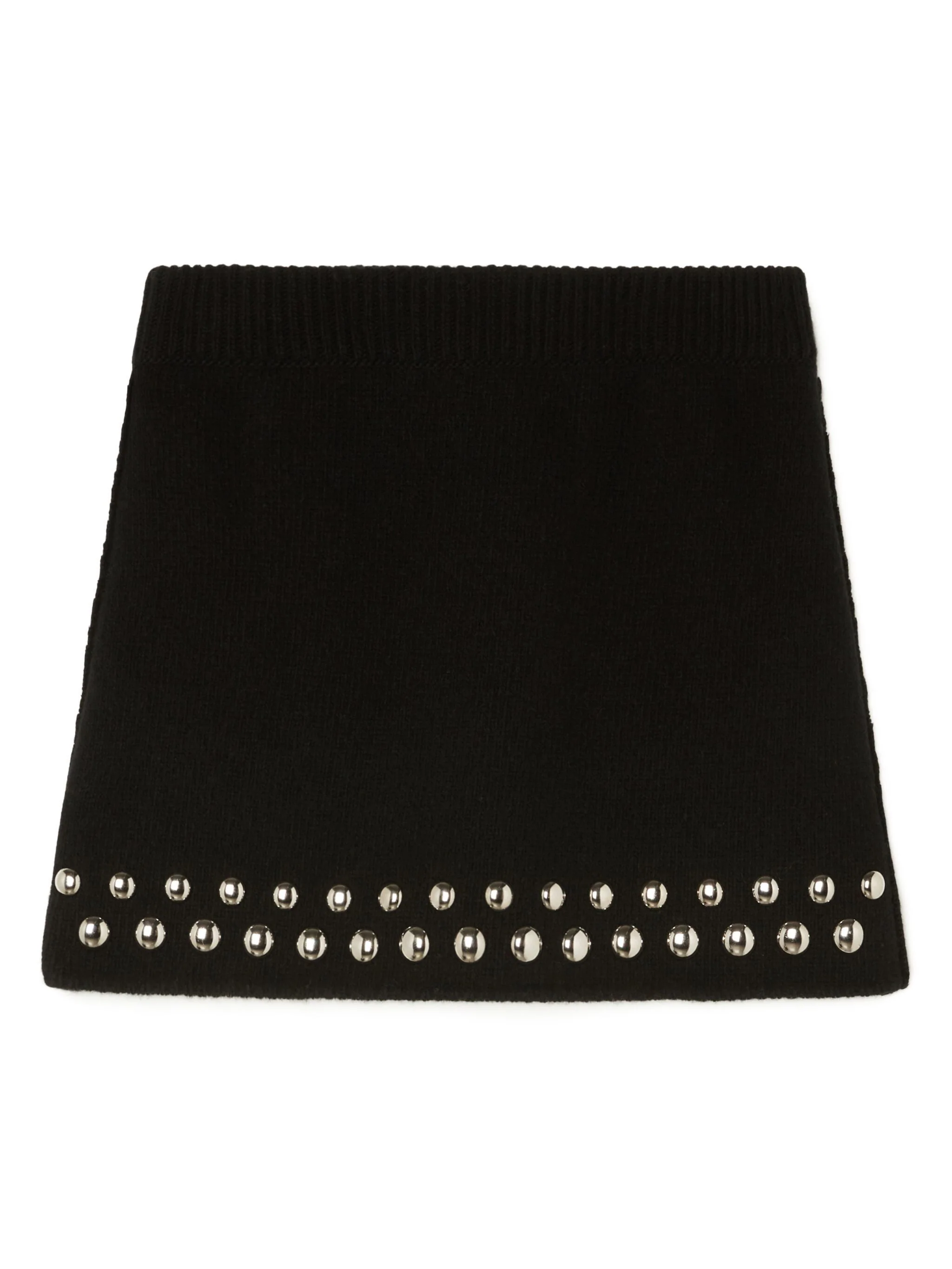 Black Love And Studs Wool Mini Skirt