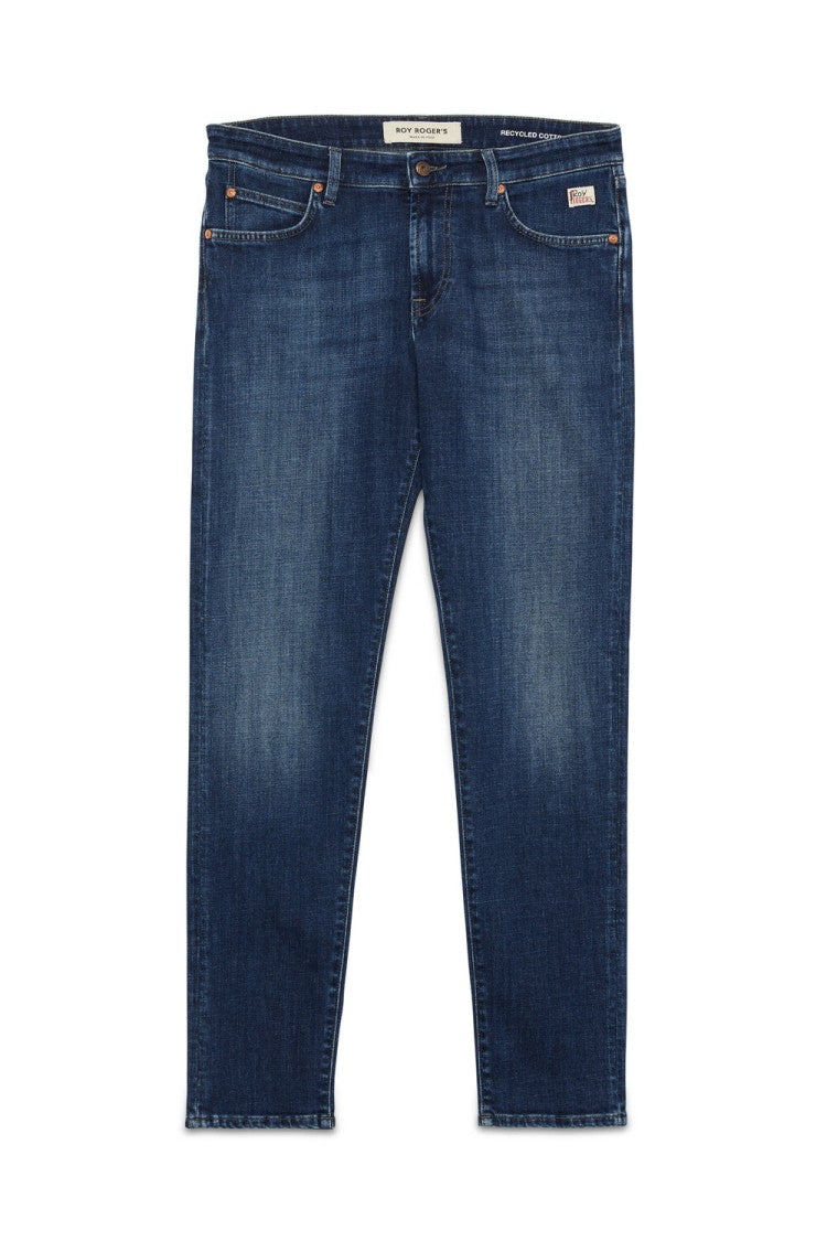 Slim Fit Rinse-Wash Denim Jeans With Medium Waistband