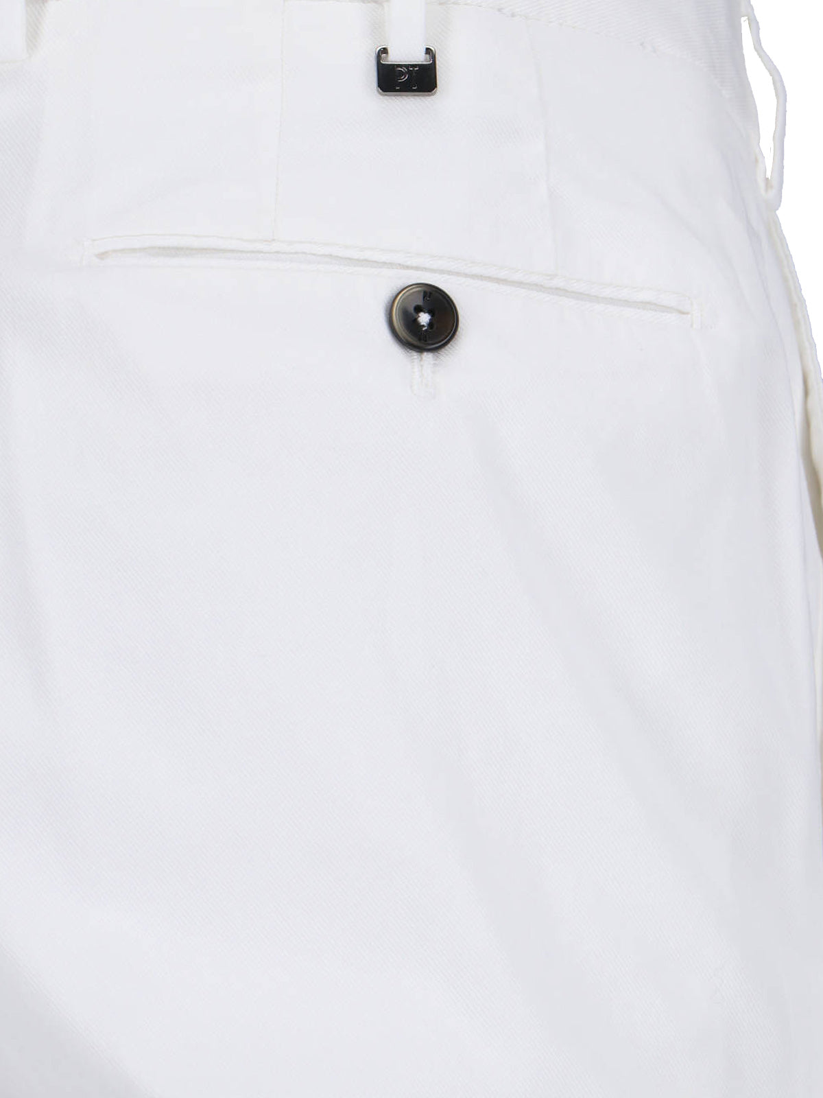 Lyocell/Cotton Straight Trousers – White