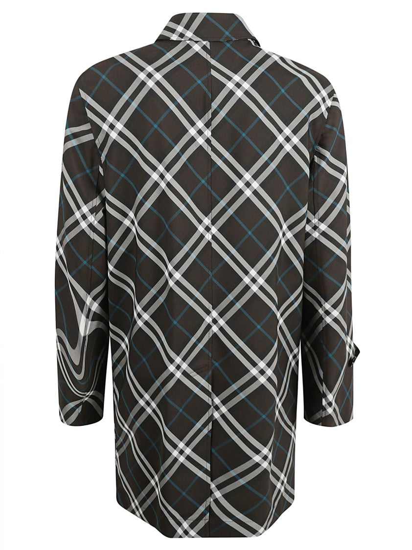 Classic Plaid Coat With Structured Silhouette