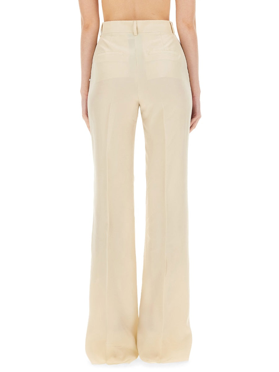 High Waist Flare Fit Viscose Pants