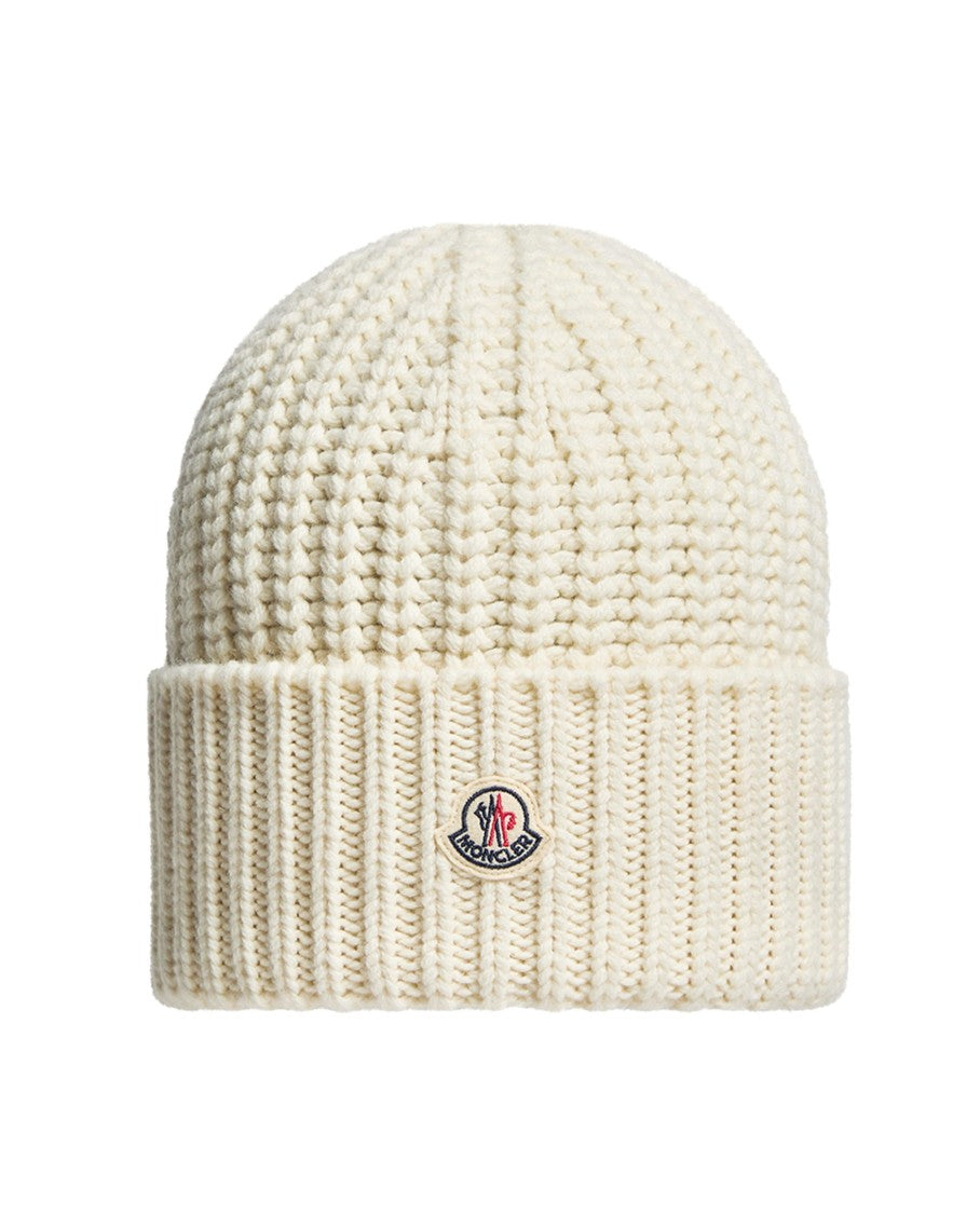 Ribbed Knit Beanie With Logo Detail
