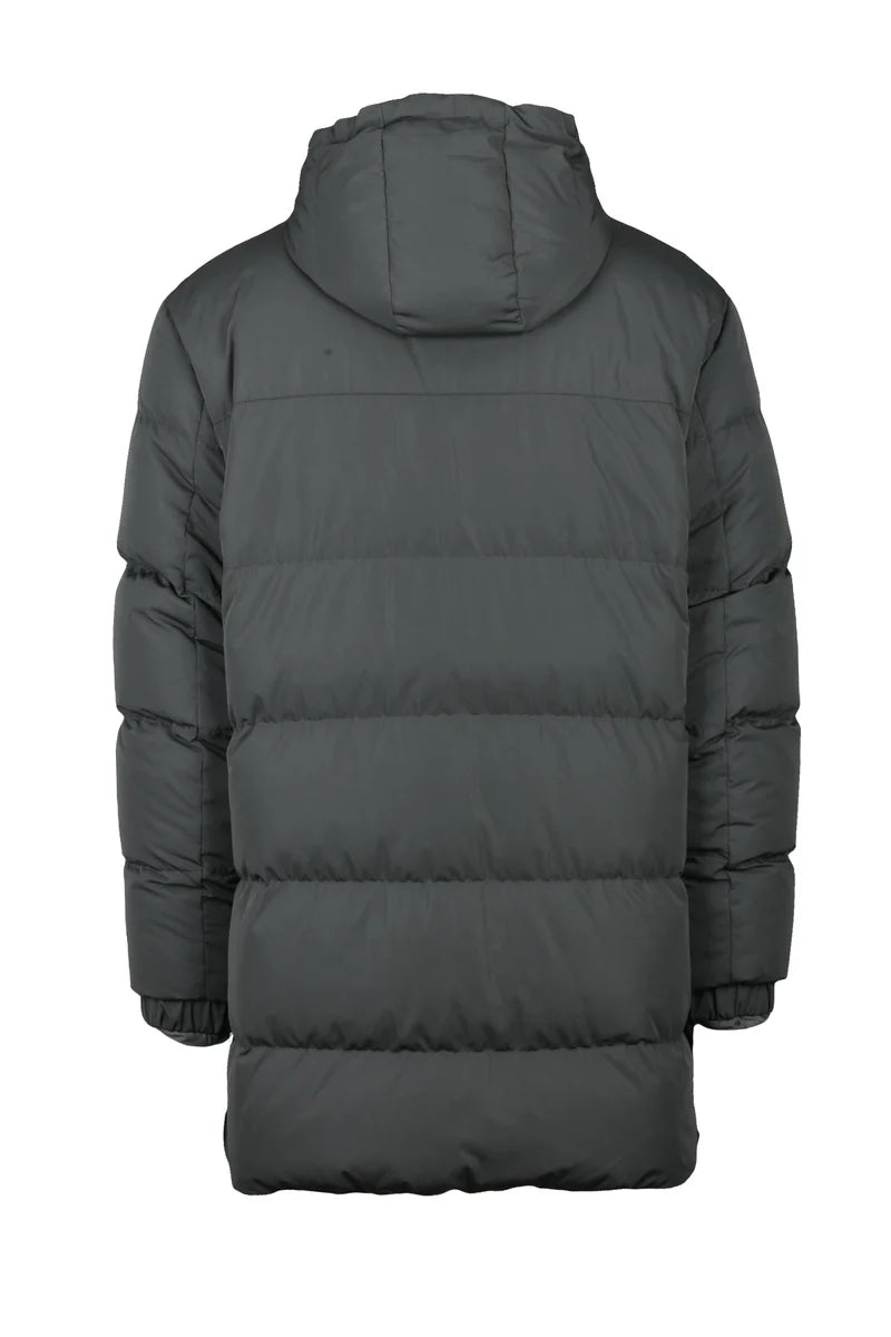 Long Down Jacket Polyester - Grey