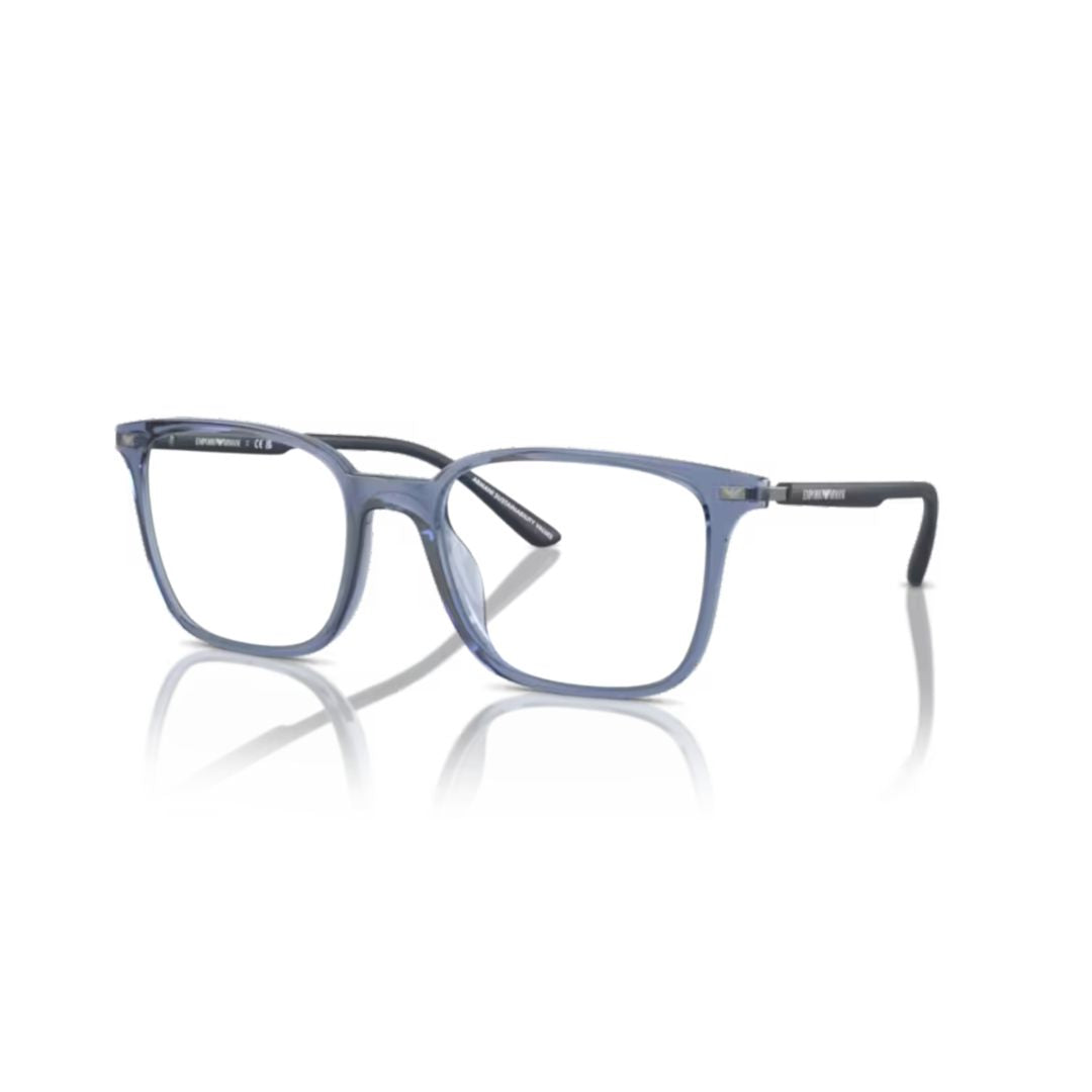 3242u Vista Rectangular Frame Eyeglasses with Translucent Blue Front