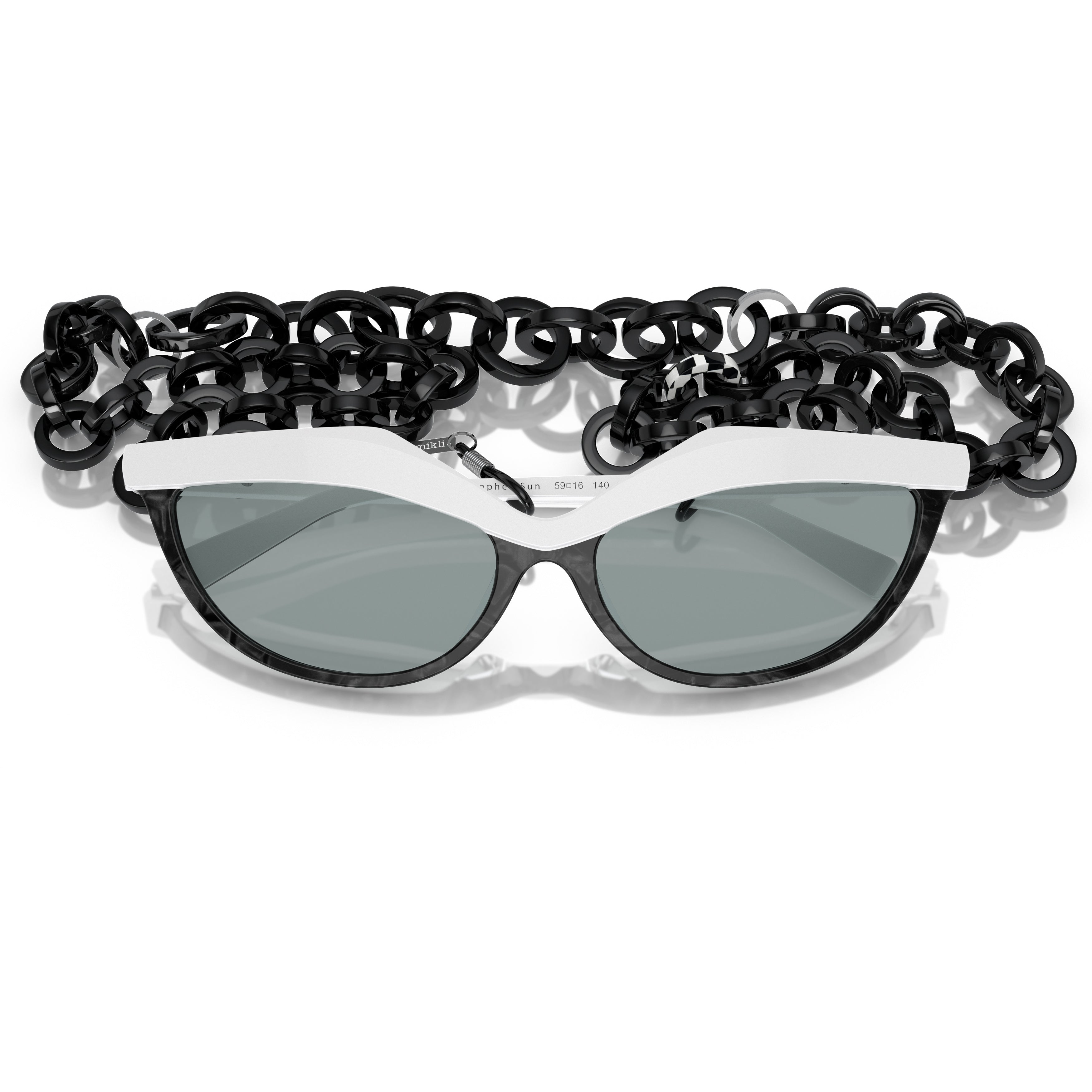 5070 Sole Cat-Eye Sunglasses with Chunky Chain Detail