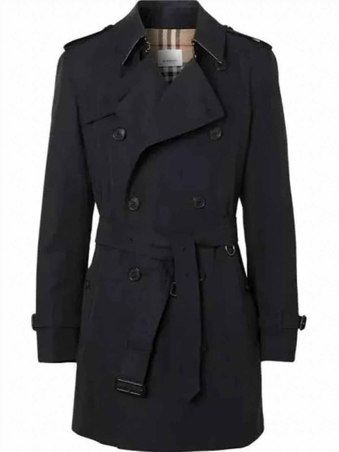 Double-Breasted Trench Coat with Belted Waist