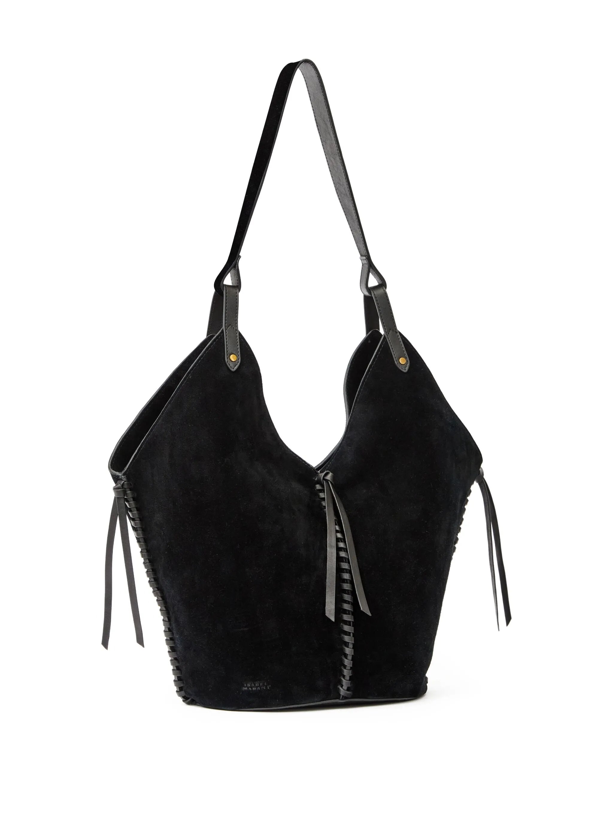 Black Tampa Calf Velvet Shoulder Bag
