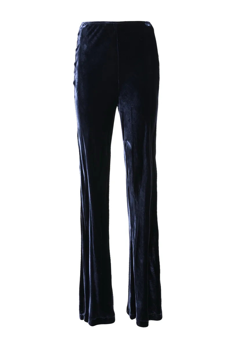 Flared Jazz Trousers with Velvet Texture