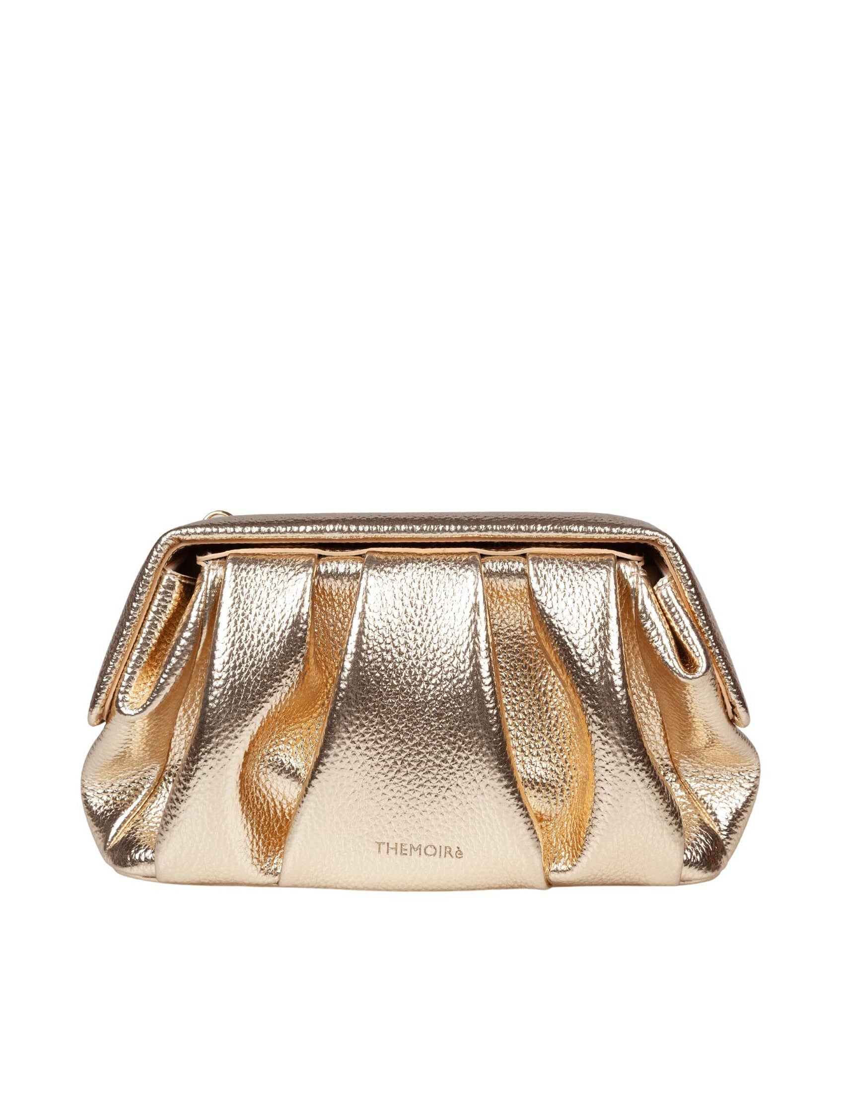 Structured Metallic Gold Vegan Leather Handbag