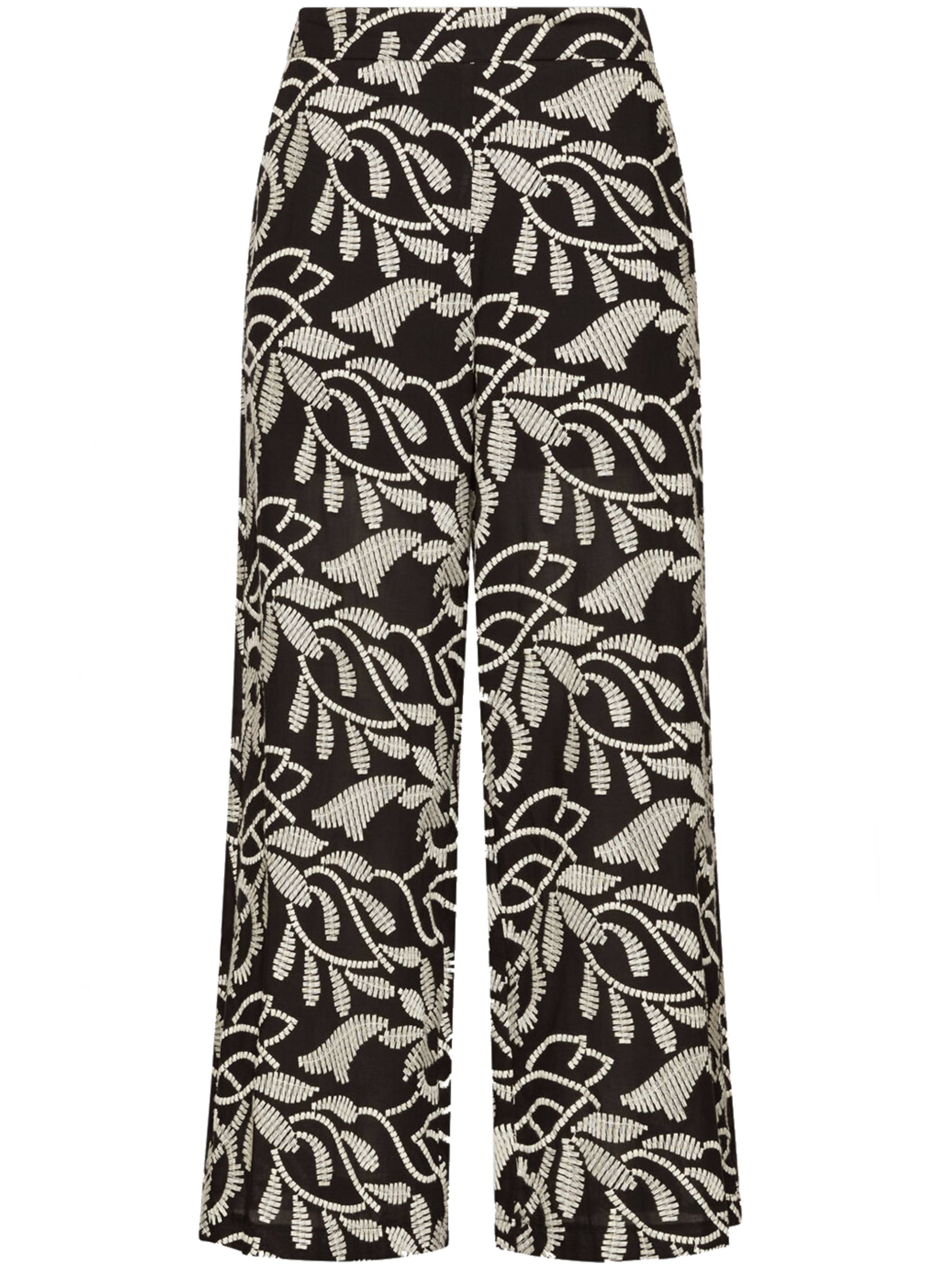 High-Waisted Cropped Wide-Leg Botanical Pants