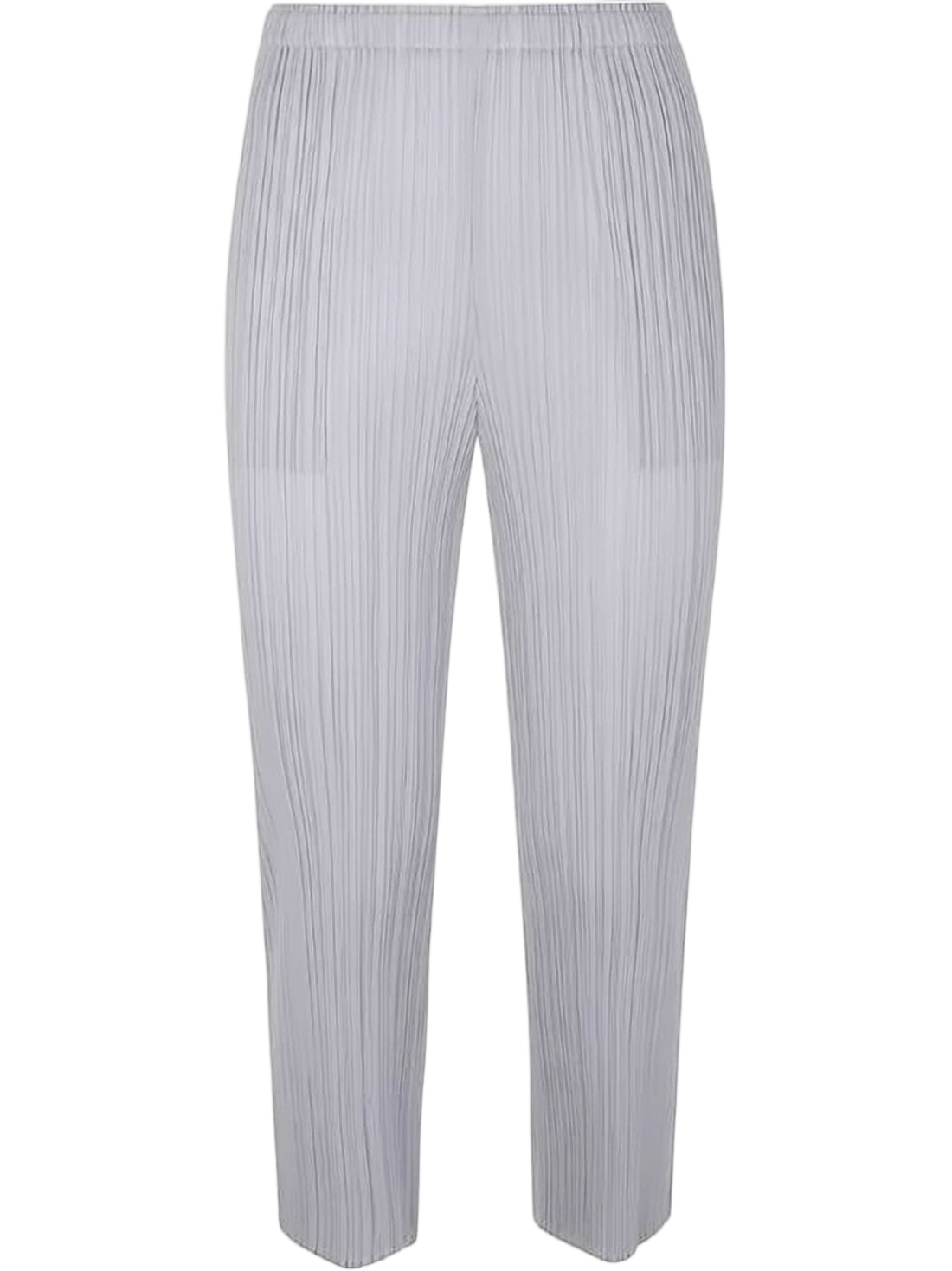 Pleated Texture Straight Pants with High Waist