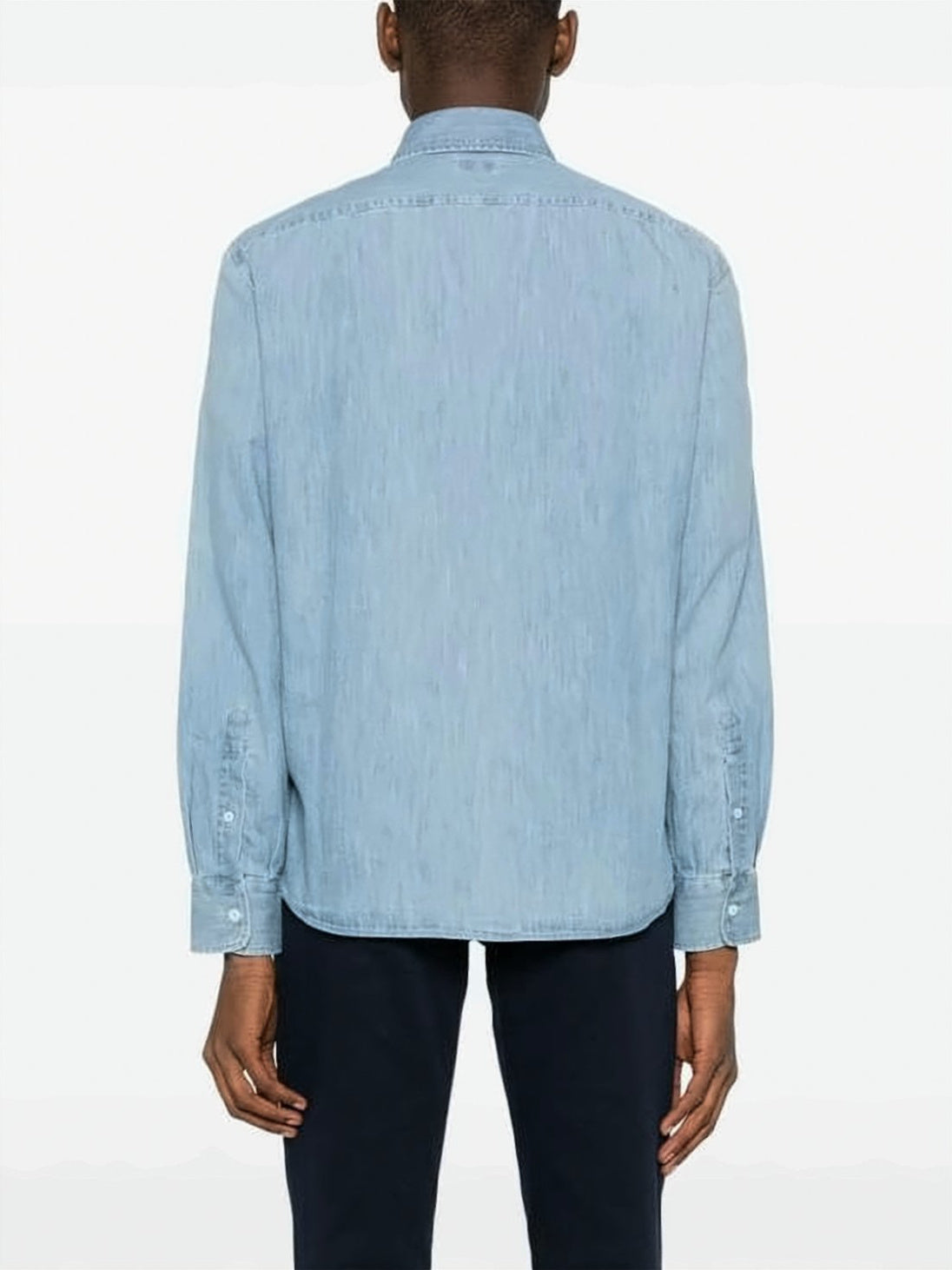 Lightweight Denim Shirt with French Collar
