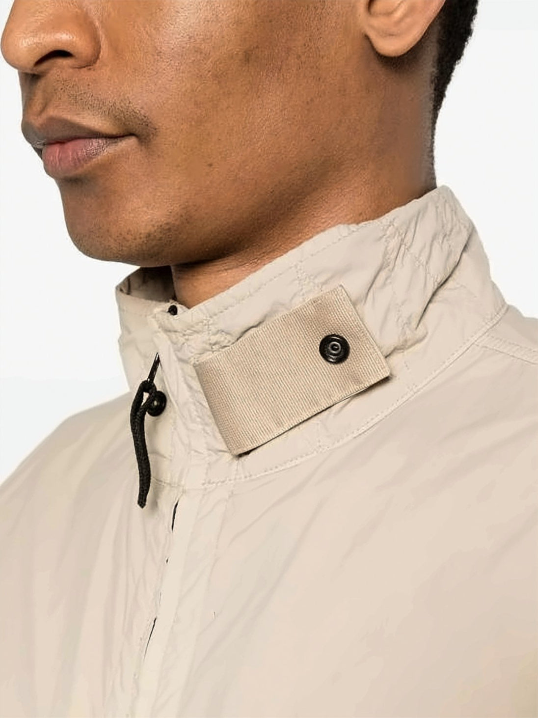Nylon Smarilia-Tc Stand Collar Jacket With Snap Button Closure