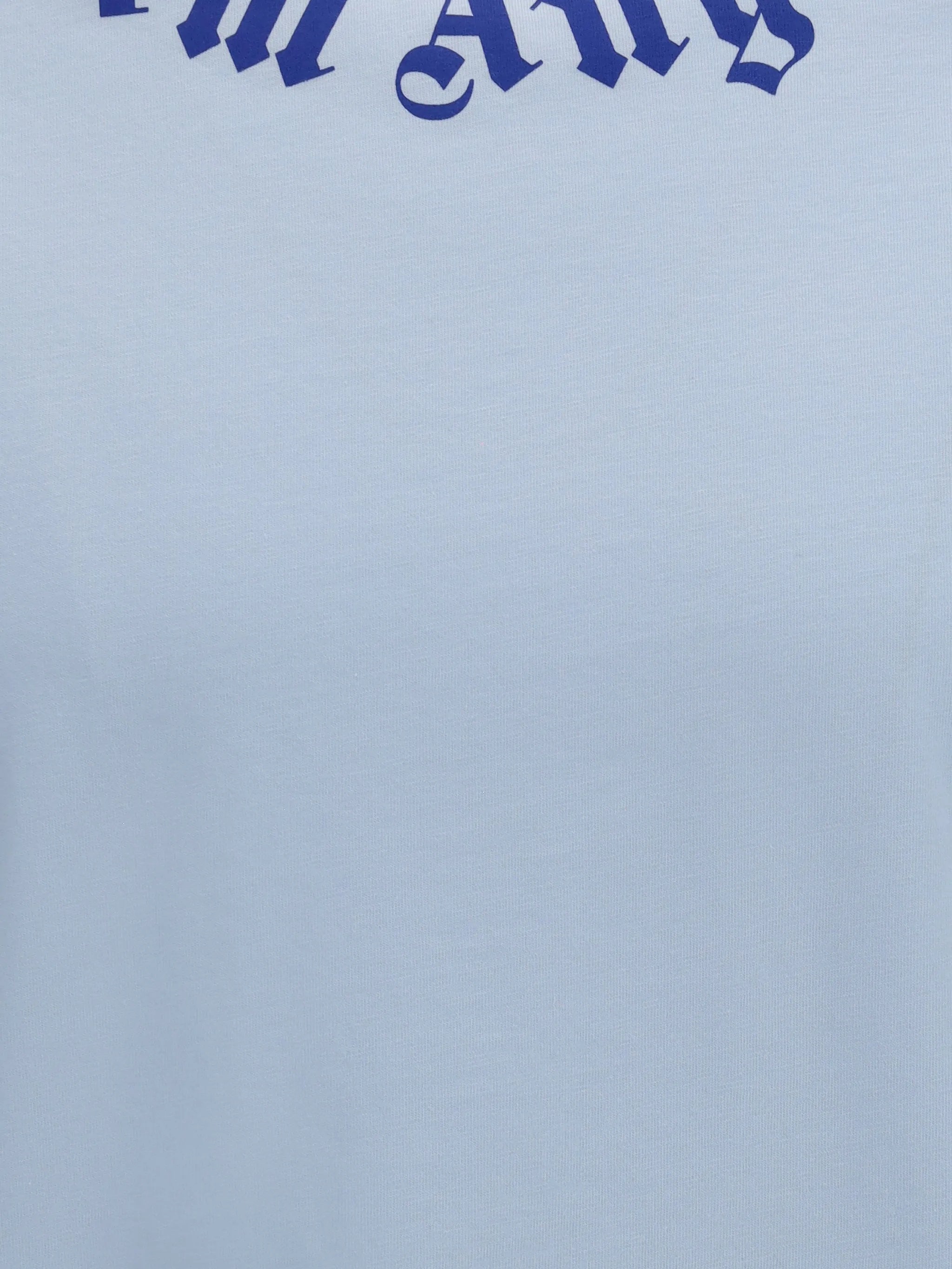 Light Blue Neck Logo Cotton T-Shirt