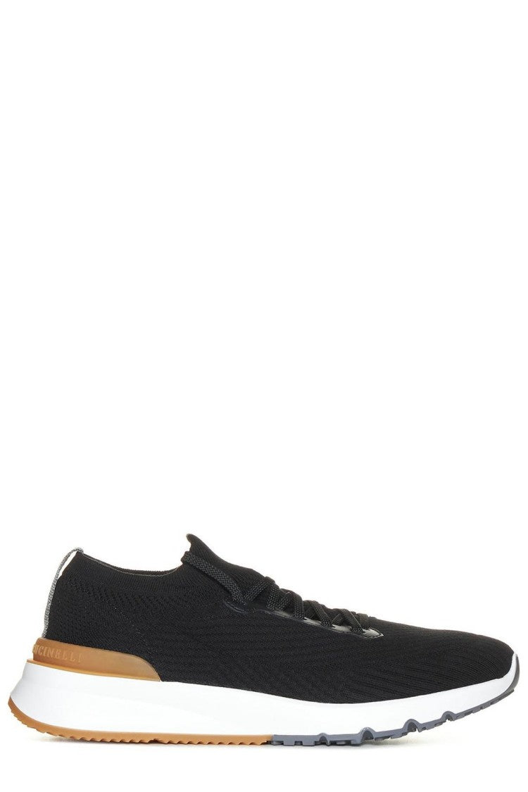 Black Knitted Sneakers with Chunky Sole