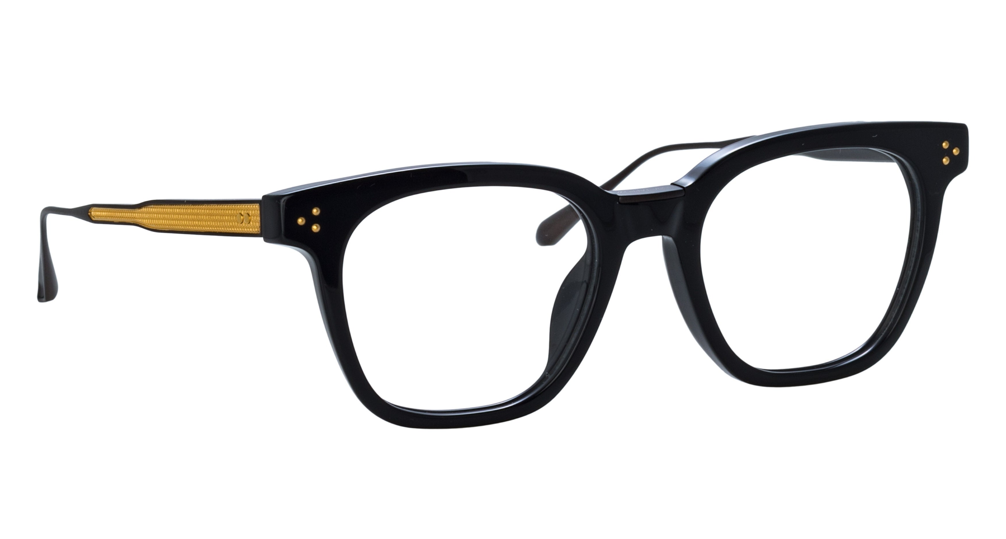 Lfl Oversized Square Frame Eyeglasses with Textured Gold Accents