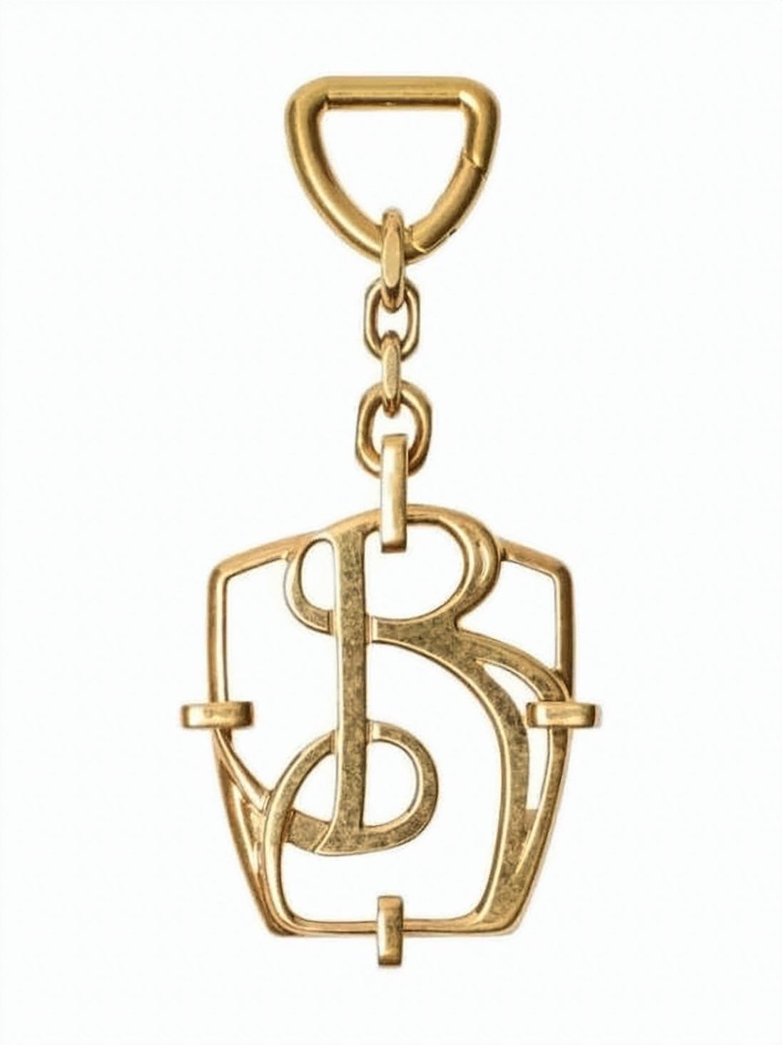 Brass Monogram Keyring with Triangular Clasp