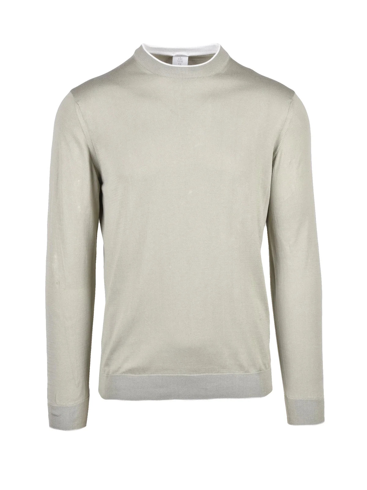 Sage Green Men Cotton Crew Neck Sweater