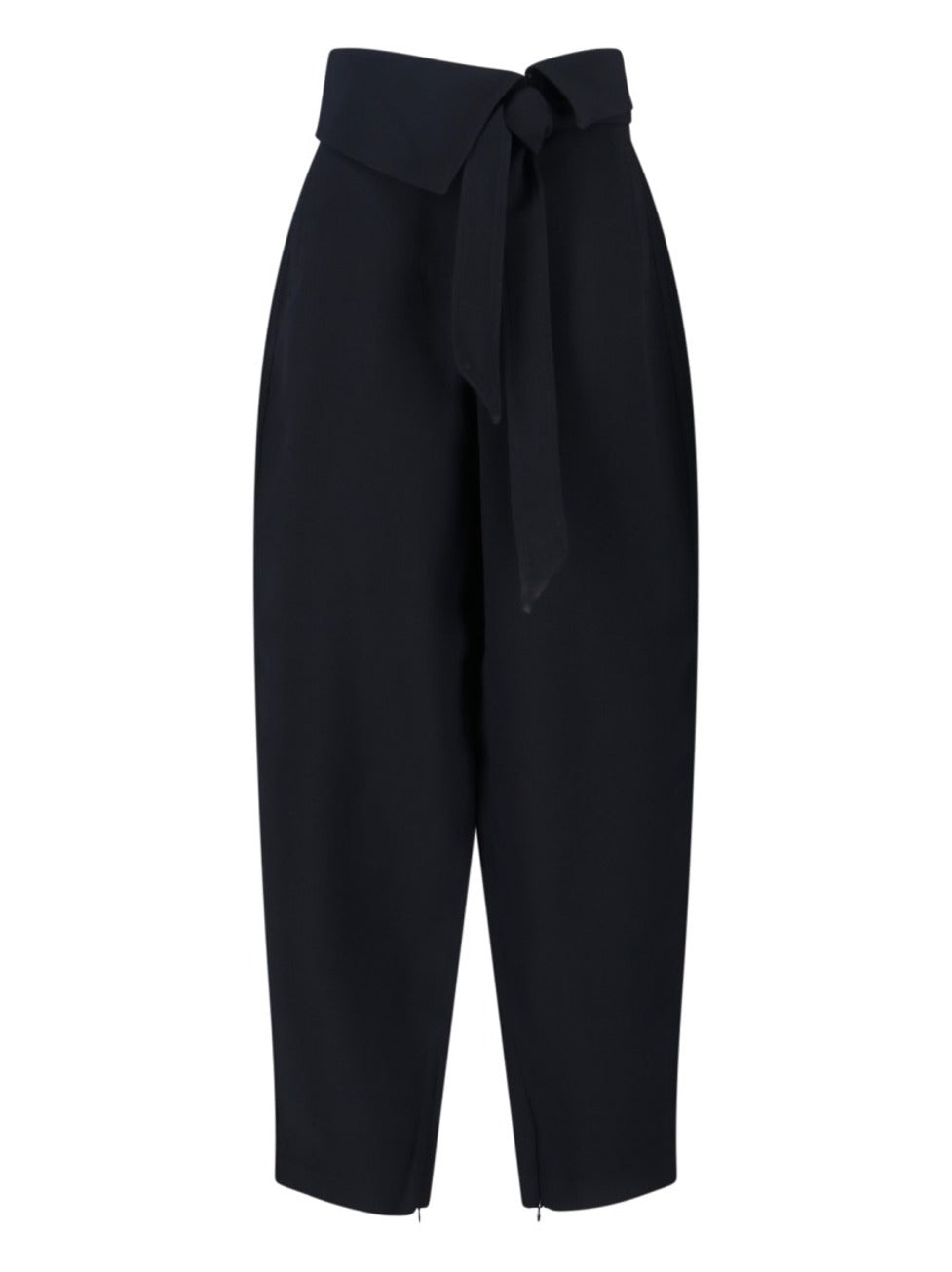 Cropped Black Trousers With High Waist