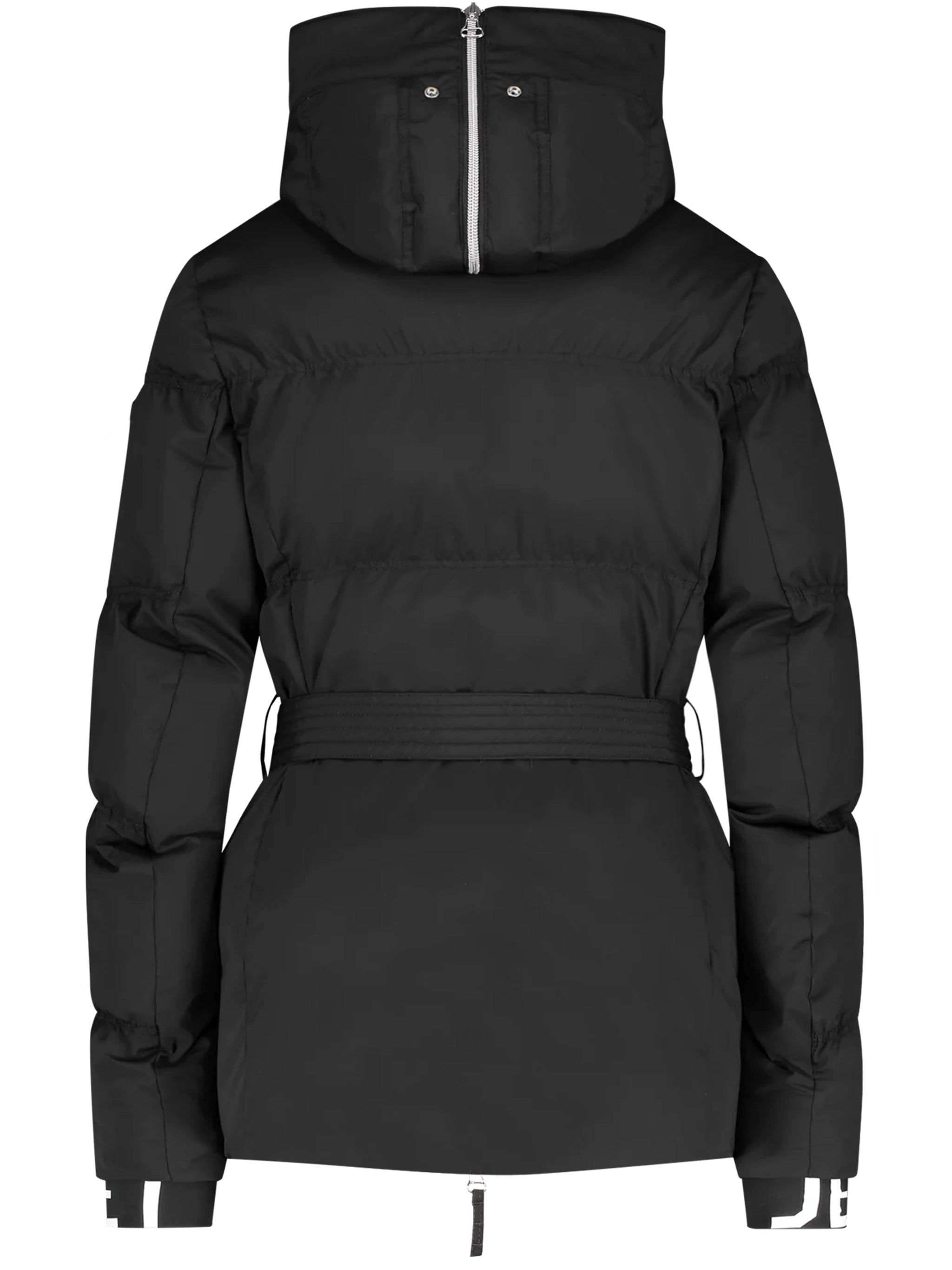 Black Chamonix Belted Quilted Jacket