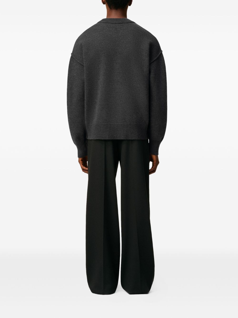 Heather Grey Wool Knit Sweater