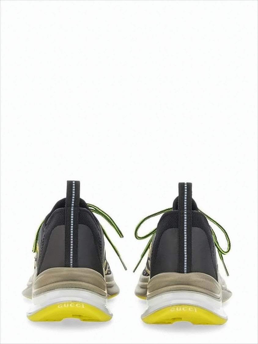 Dynamic Black Sneakers with Yellow