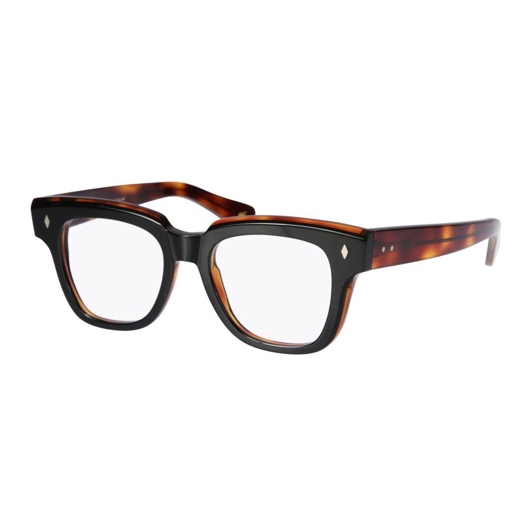 Rombo Square Tortoiseshell-Patterned Eyeglasses with Diamond Accents
