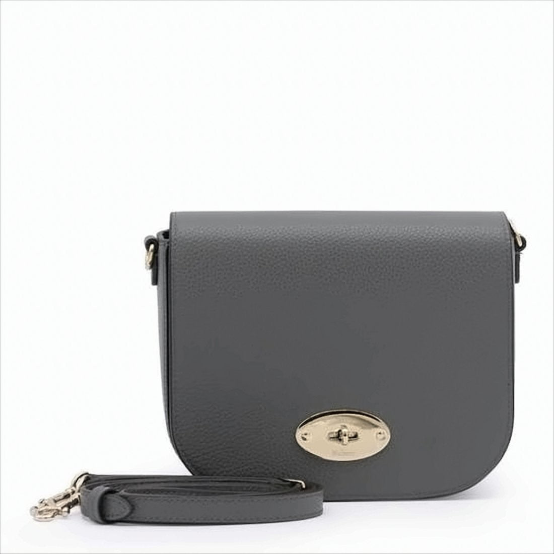Textured Calf Leather Satchel Crossbody Bag with Gold-tone Clasp