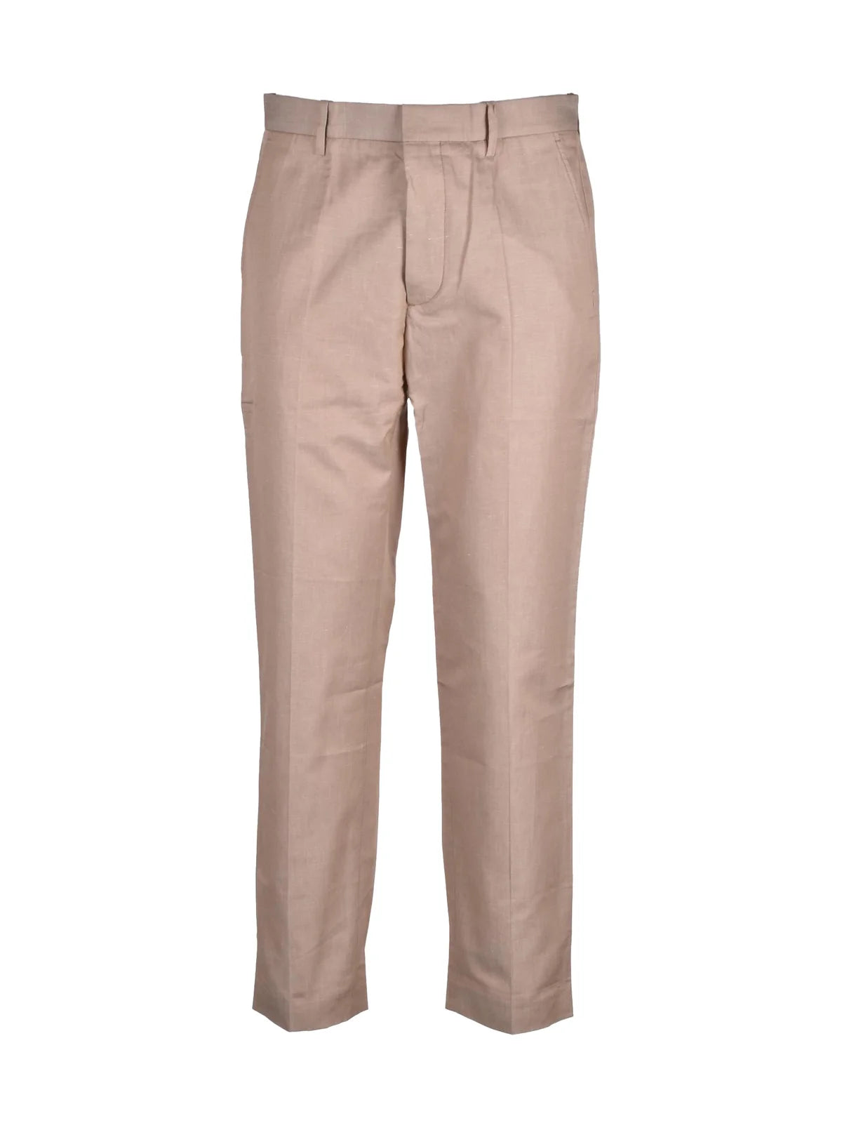 Hindustrie Beige Cotton Linen Trousers