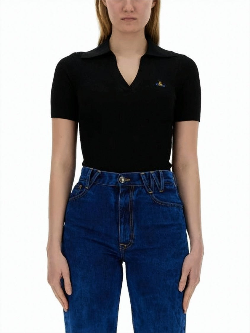 Fitted V-Neck Sweater with Ribbed Texture