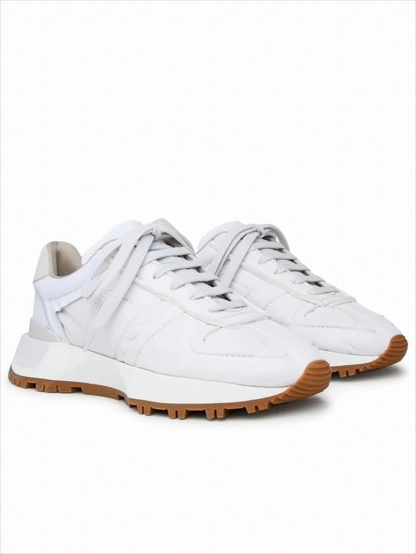 Low-Top Sneakers With Nylon Upper And Contrasting Sole