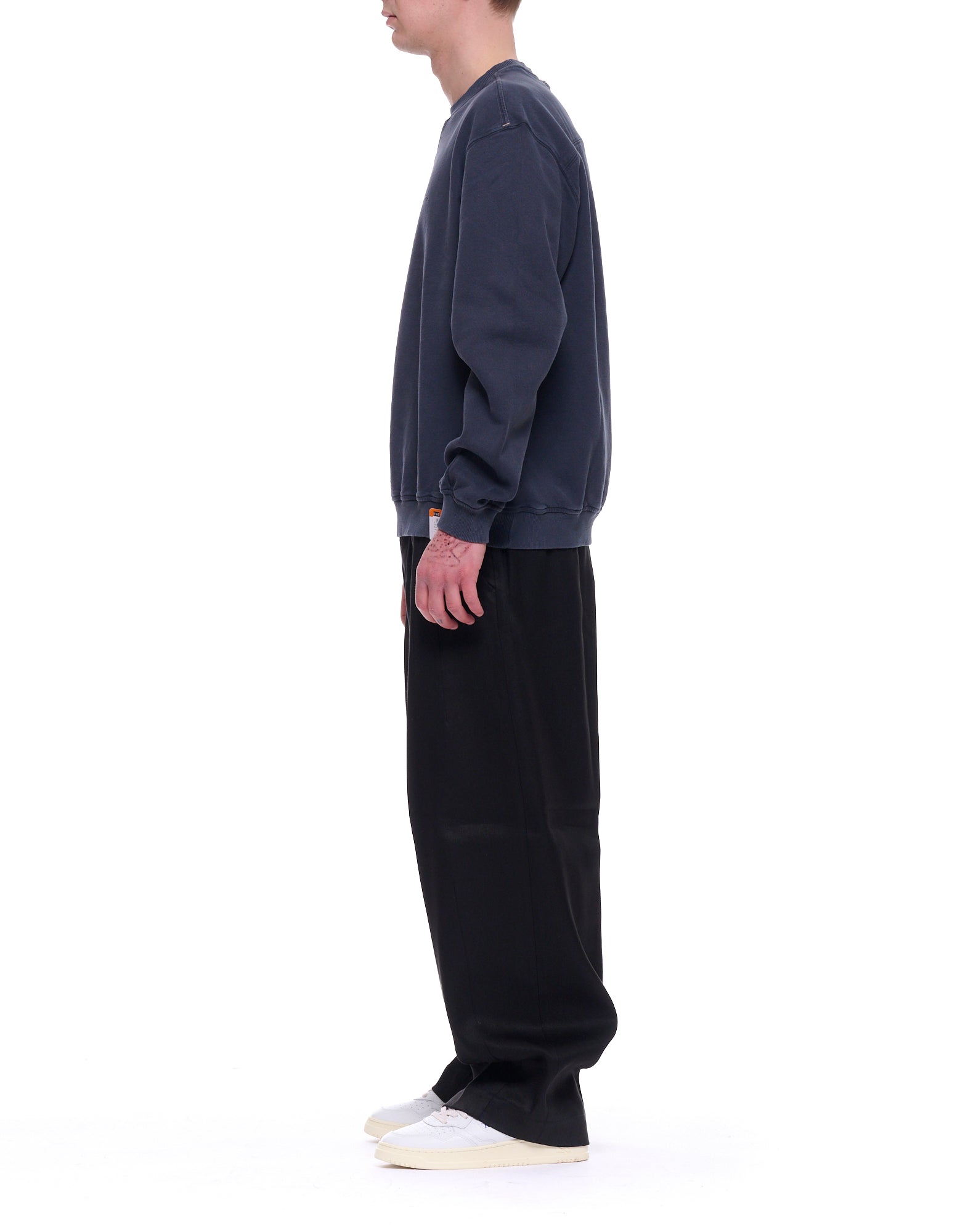 Black Damiano Carrot Linen Blend Trousers