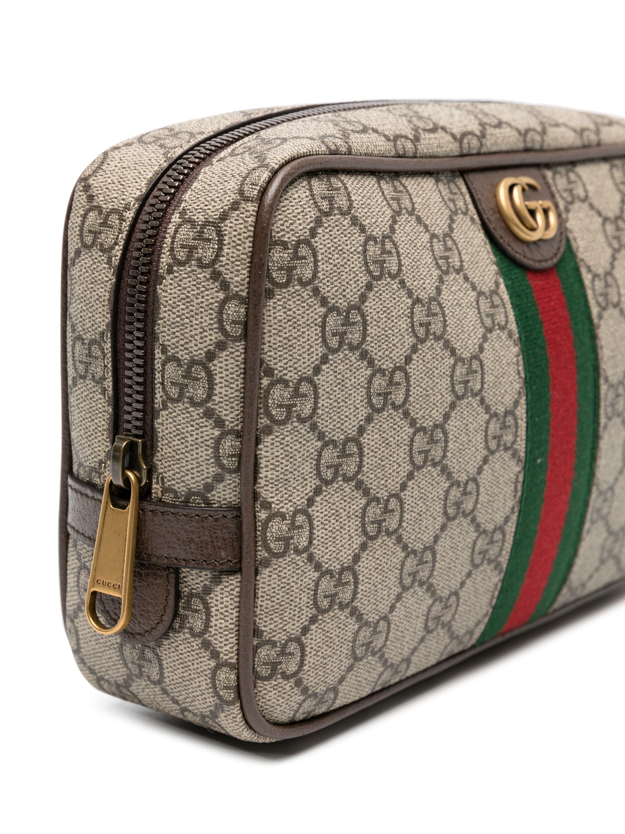Beige GG Monogram Canvas Toiletry Bag