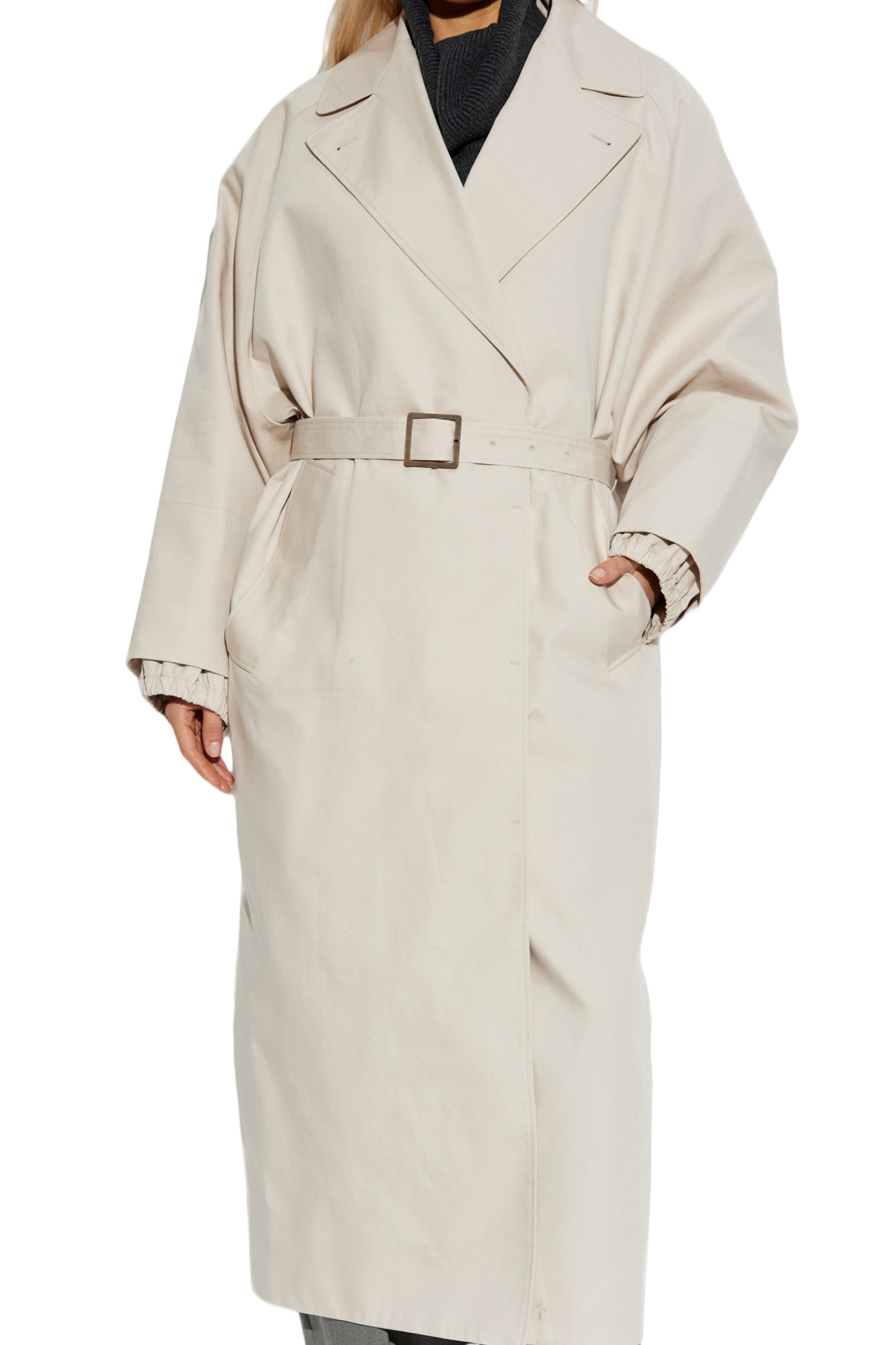 Long Oversized Water-Repellent Trench Coat