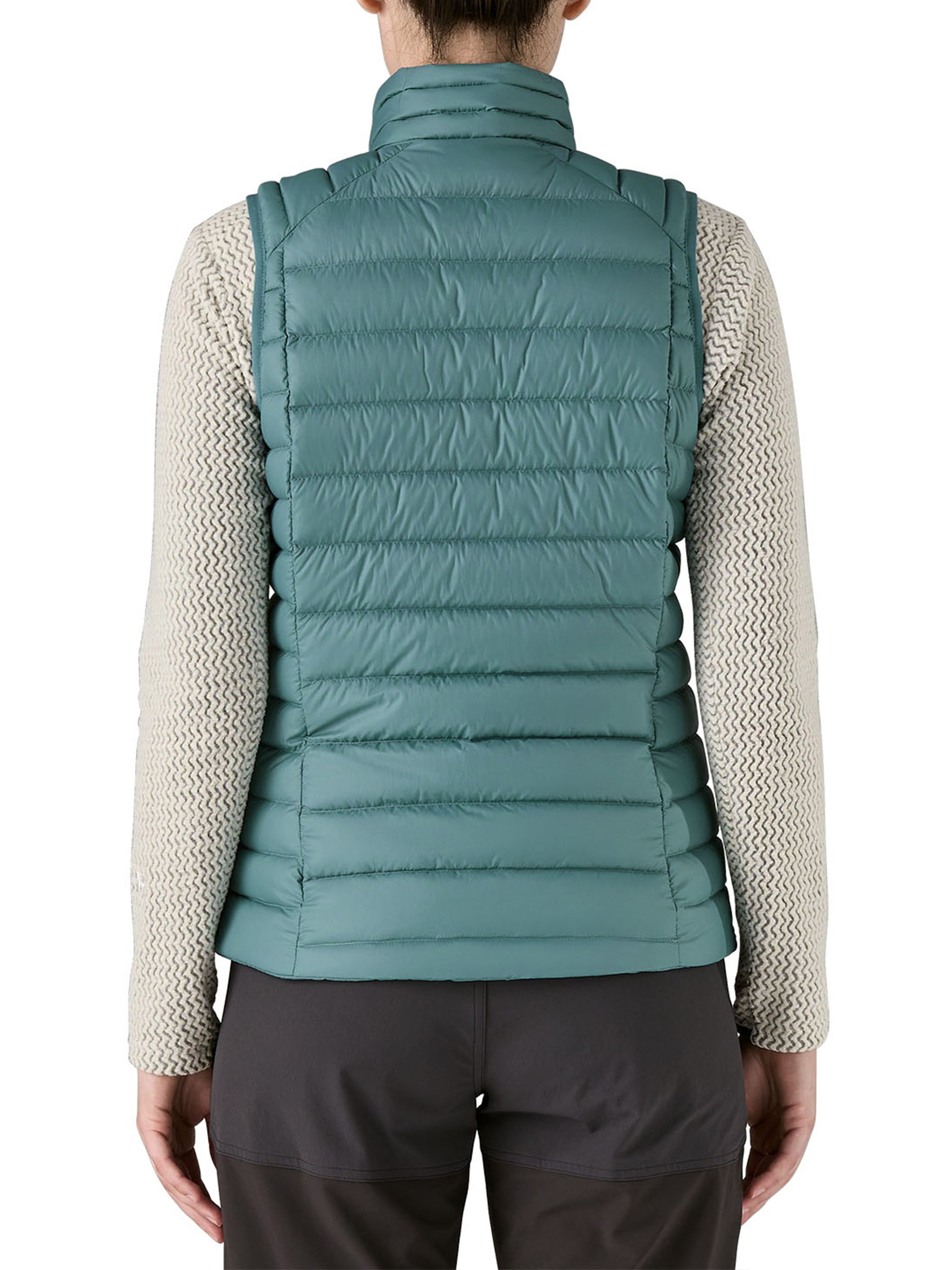 Quilted Sleeveless Down Vest with High Collar