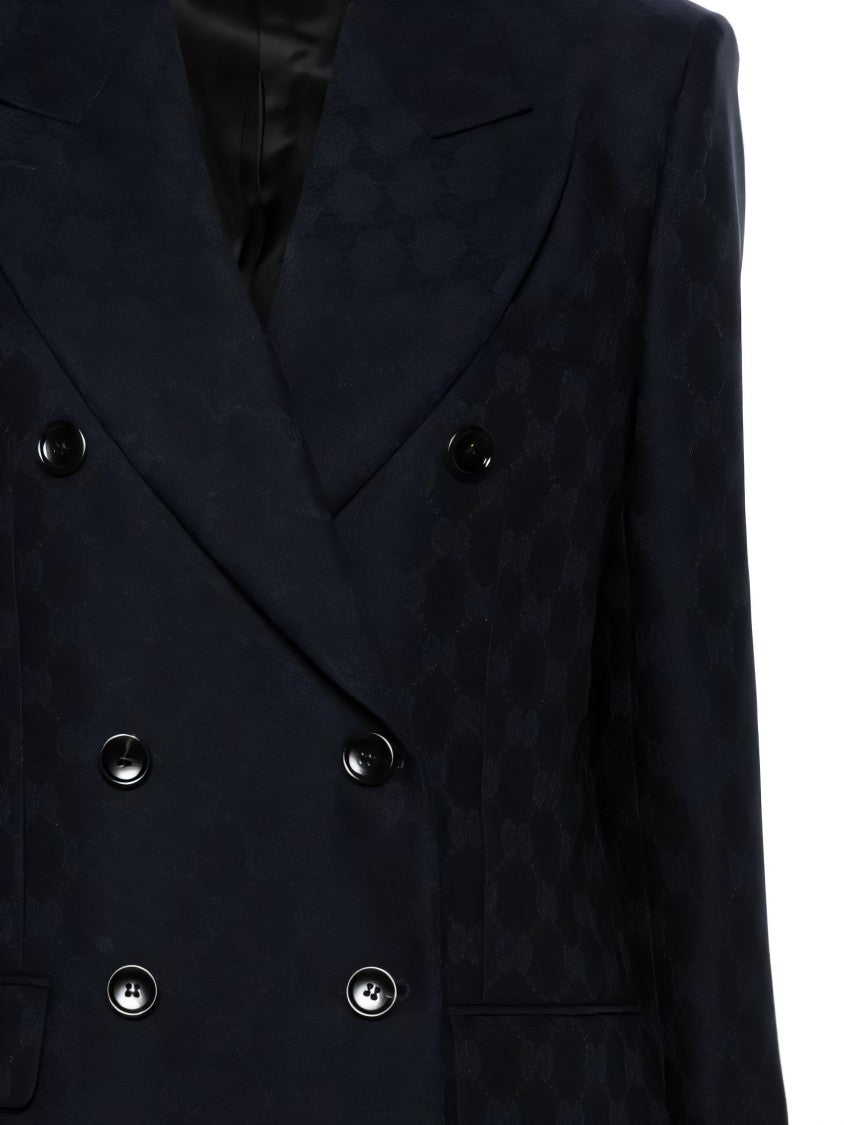 Double-Breasted Black Wool Jacket