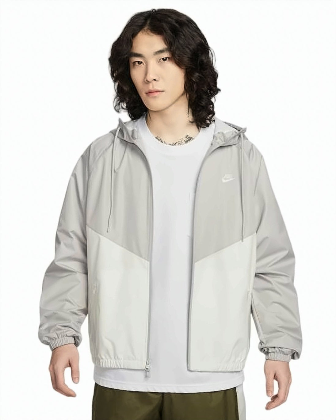 Two-Tone Lightweight Nike Jacket with Adjustable Hood