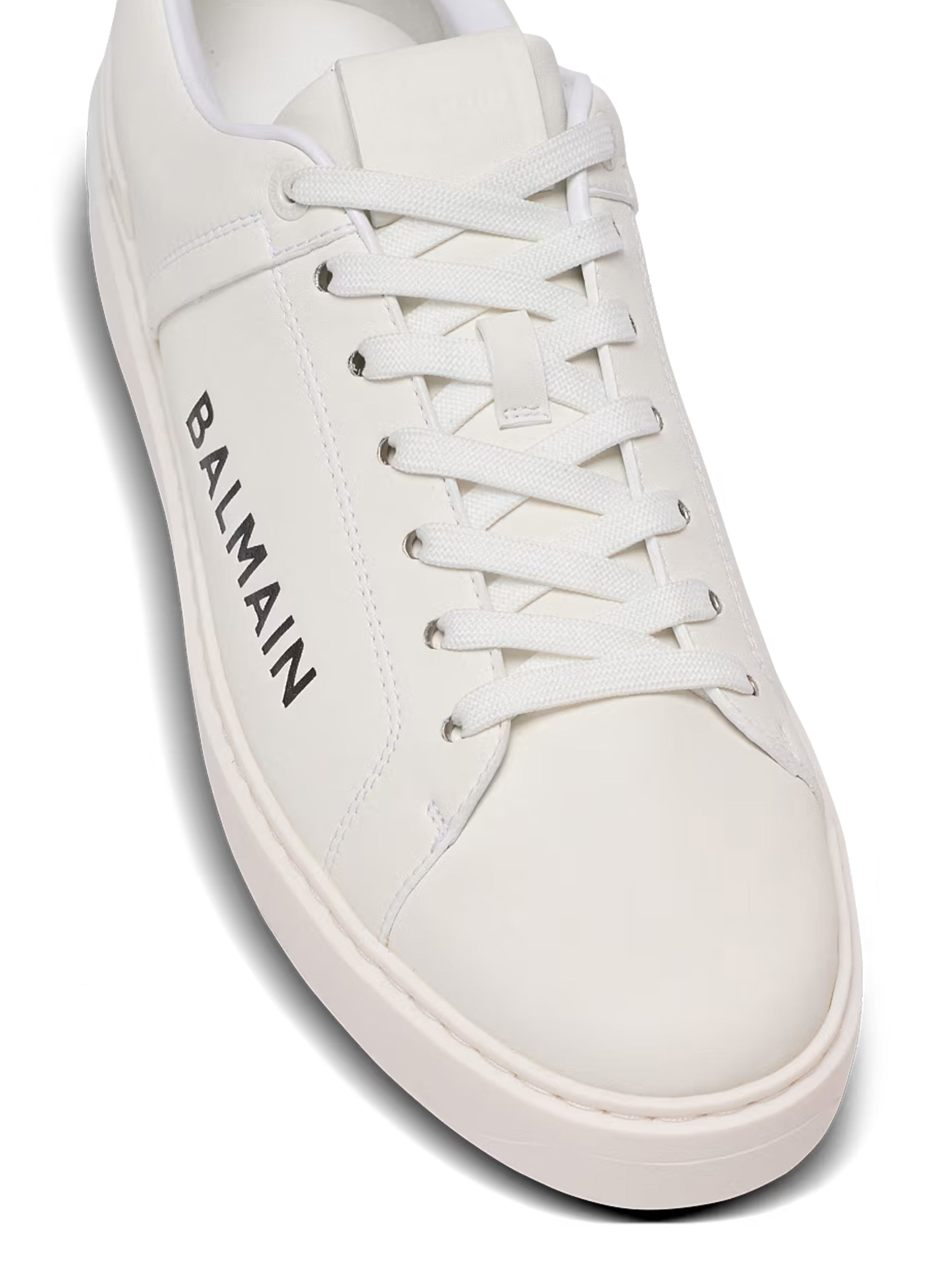 White Low Top Lace-Up Sneakers