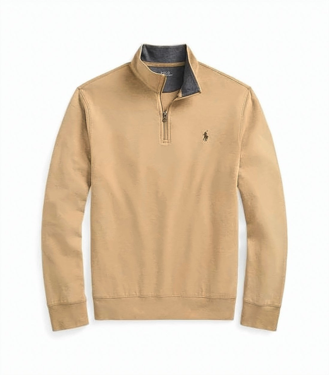 Quarter-Zip Pullover with Ribbed Detailing