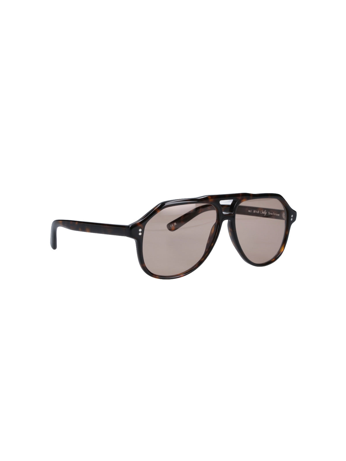 Tortoiseshell Acetate Aviator Sunglasses with Brown Lenses