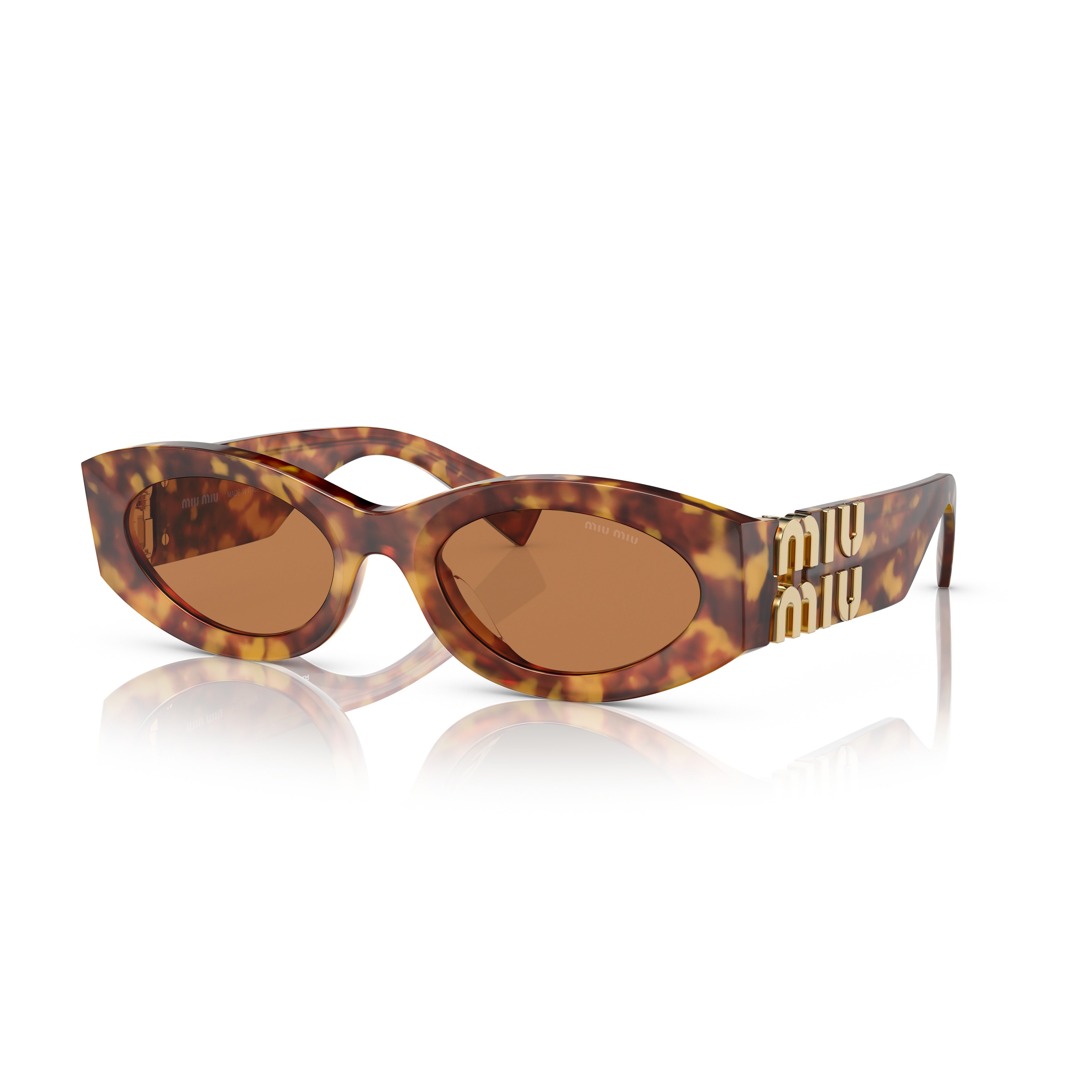 0mu 11ws Oval Tortoiseshell Sunglasses