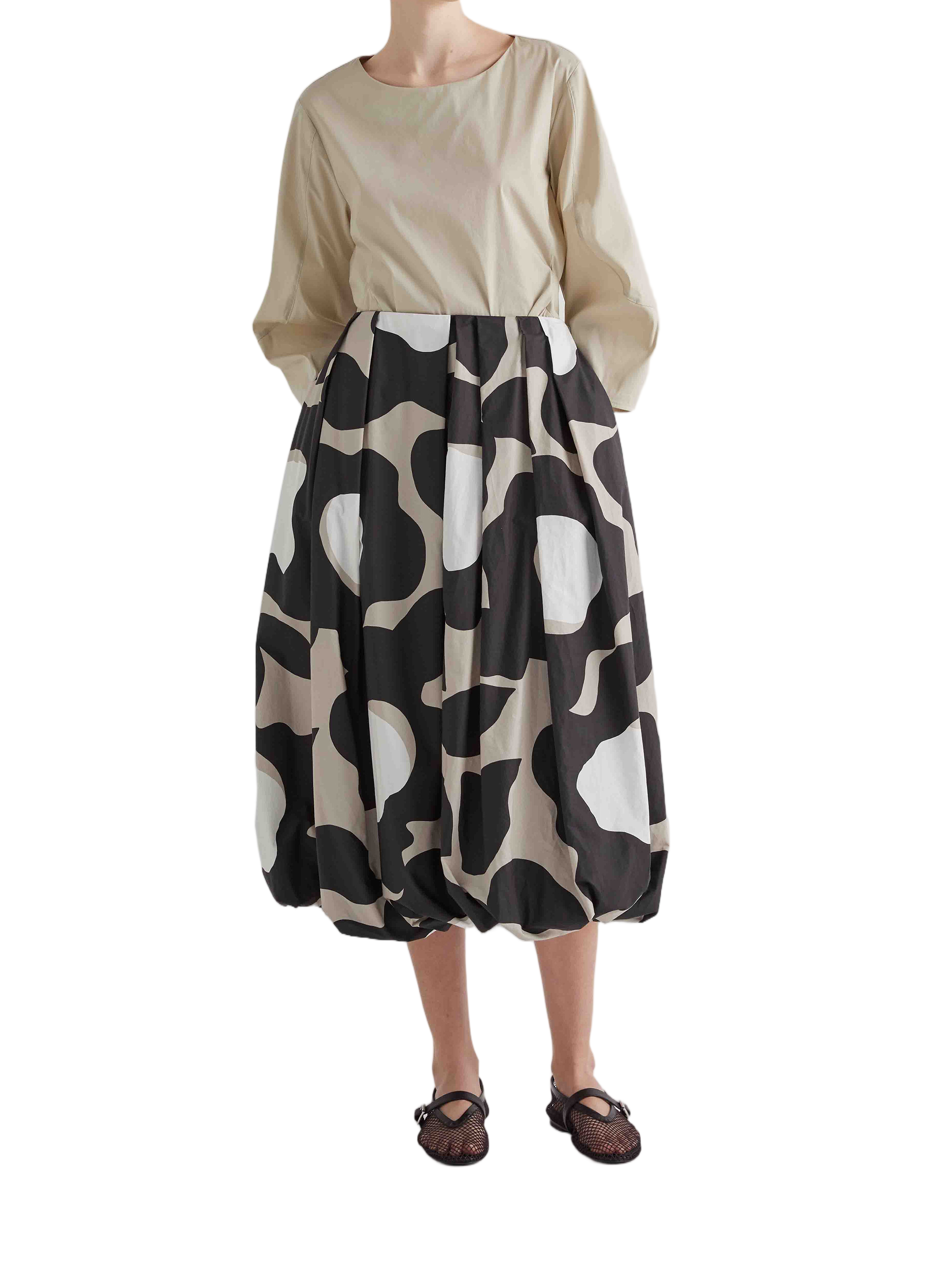 Gonna Voluminous Midi Cotton Skirt