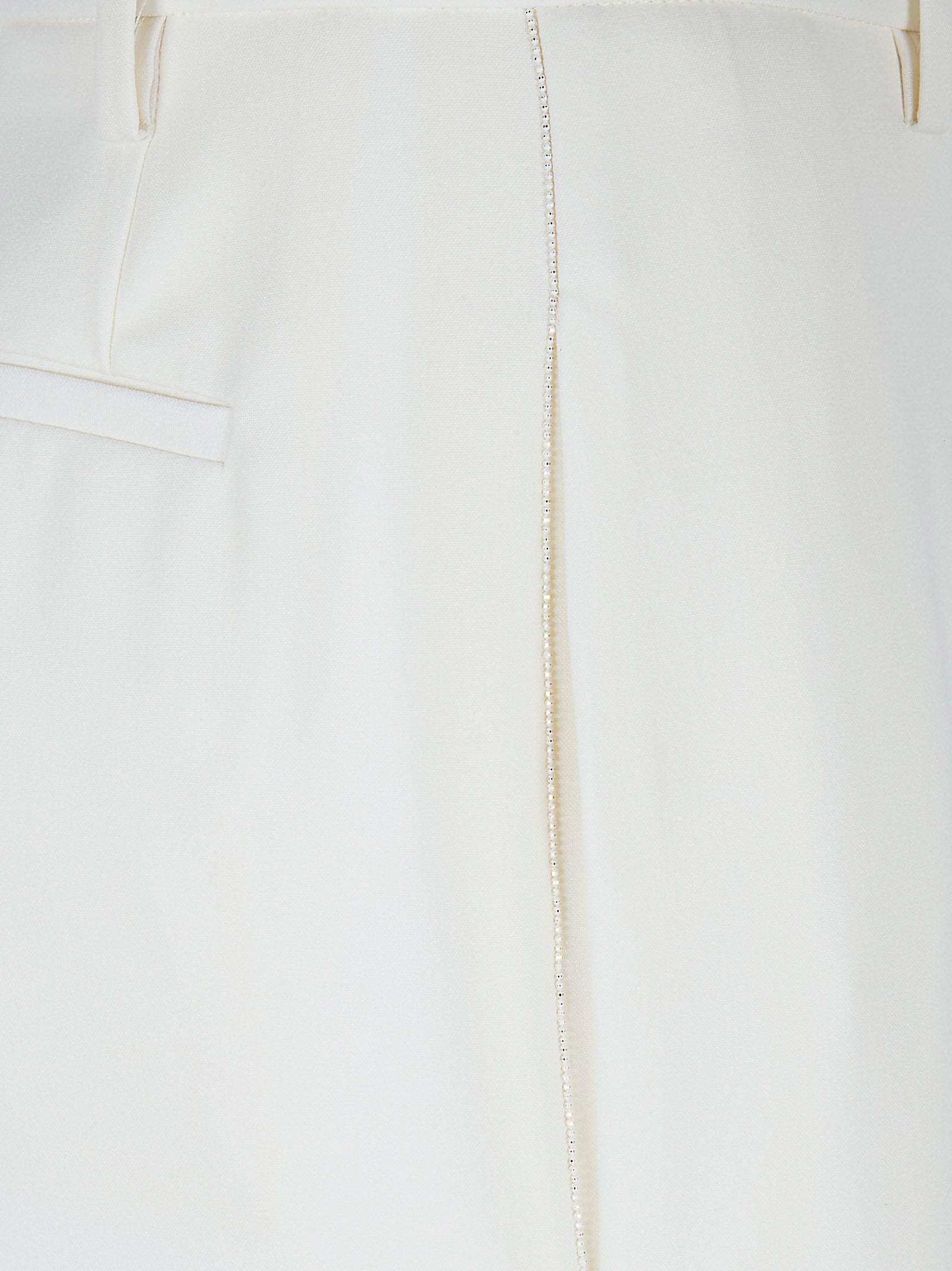 Wide-Leg Trousers with Tulle Detail