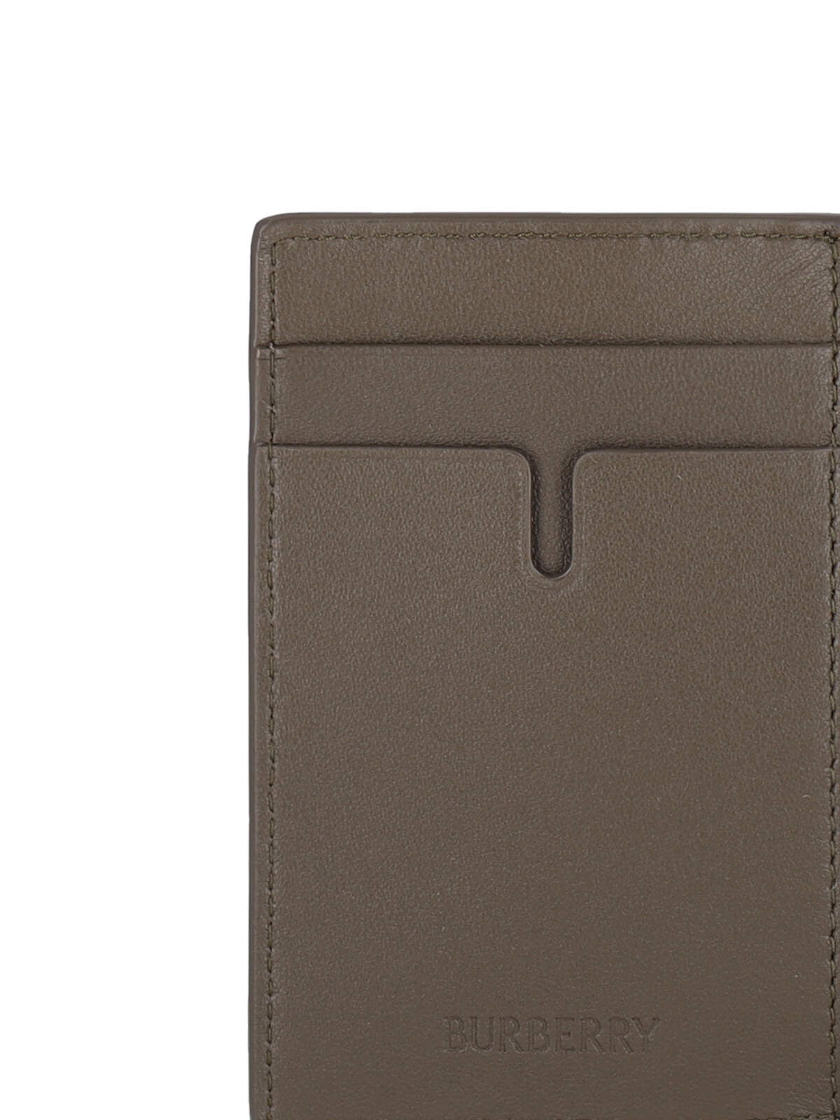 "Check" Bi-Fold Card Holder, In Beige Fabric