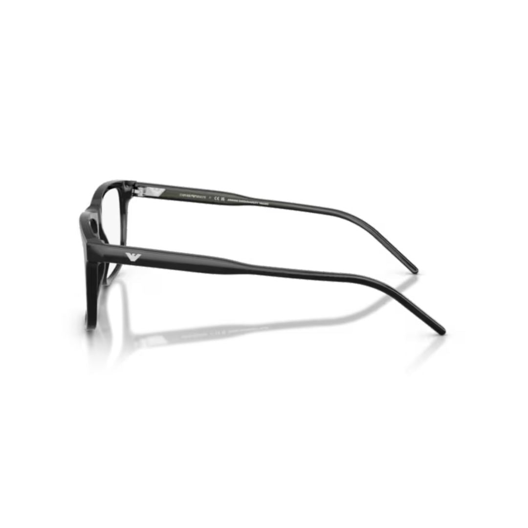 0ea3257 Rectangular Black Acetate Eyeglasses with Polished Finish