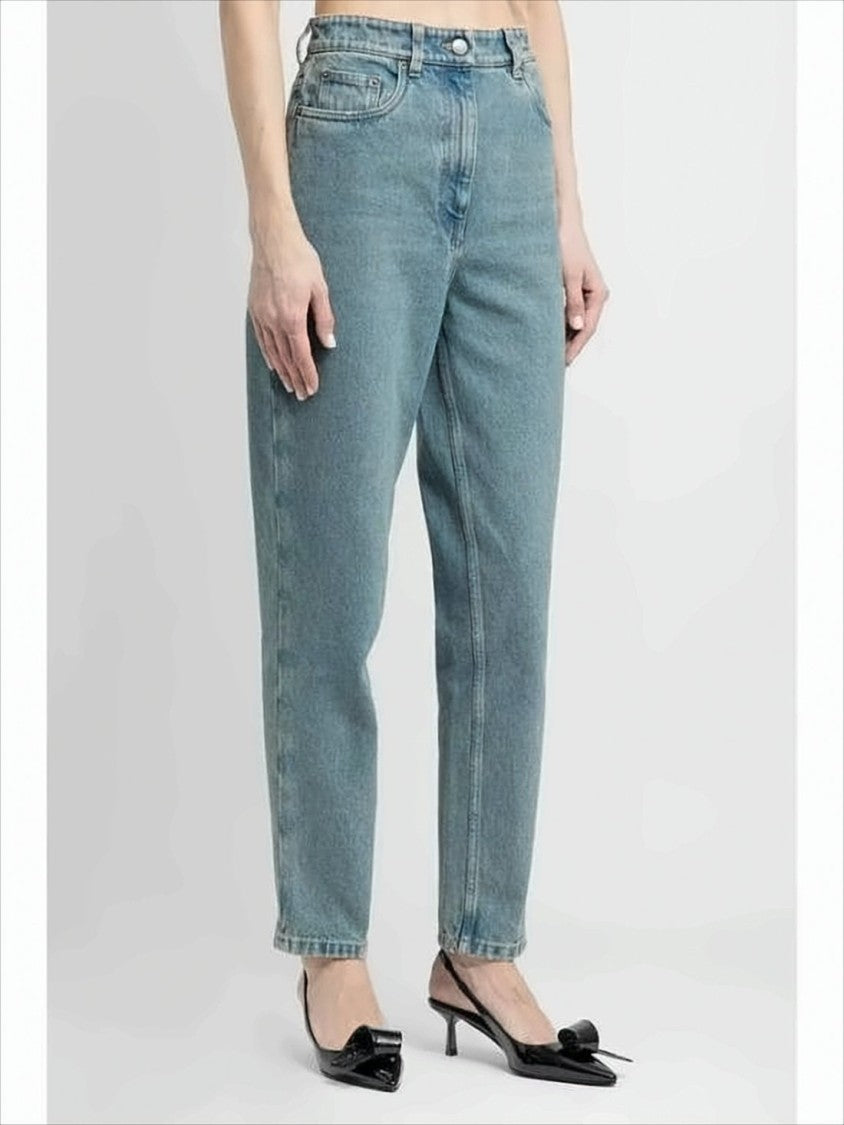 High-Waisted Tapered Denim Pants