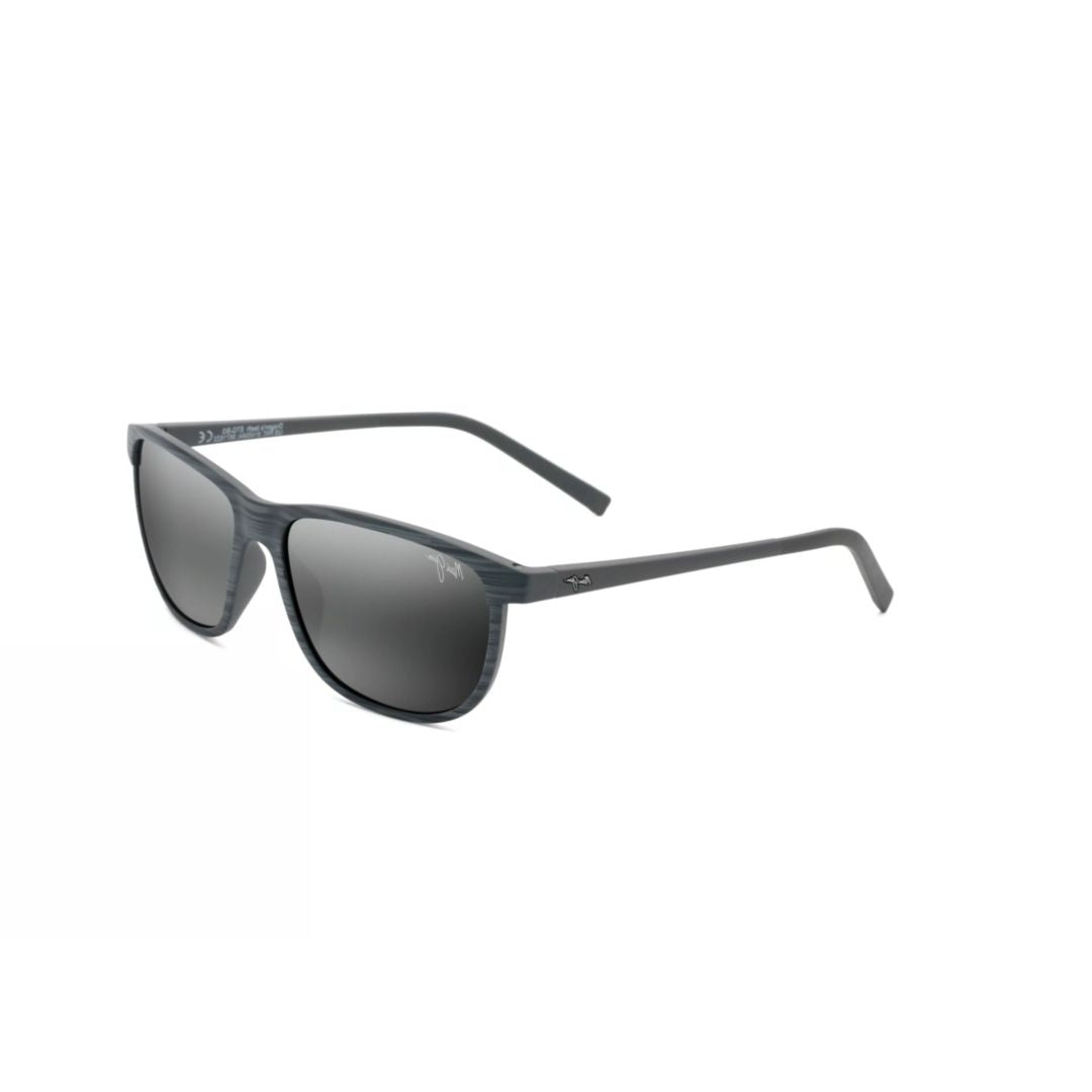 Lele Kawa Rectangular Frame Sunglasses with Woodgrain Texture