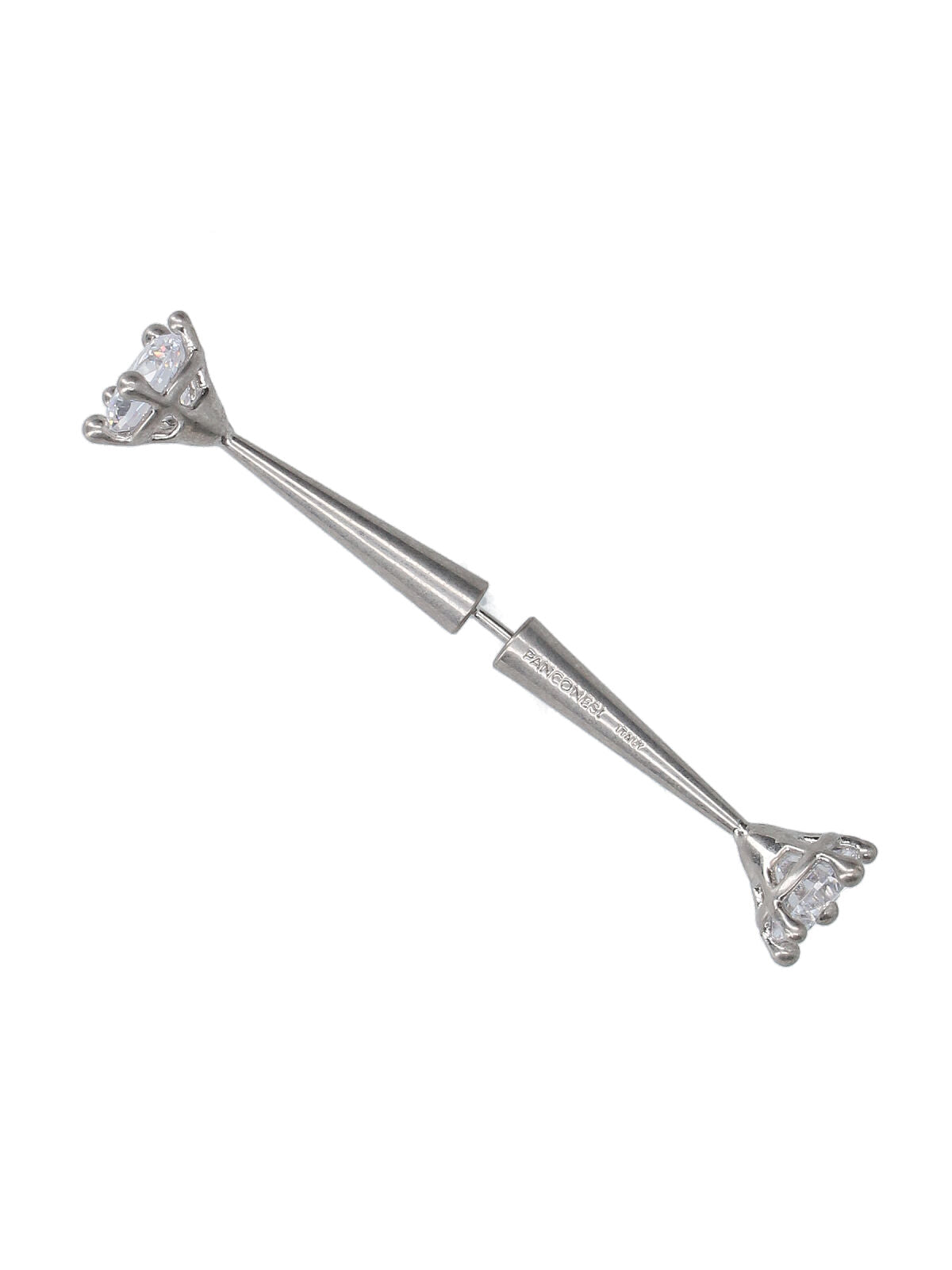"Constellation" Ear Cuff In Silver-Plated Brass, Crystal Details.