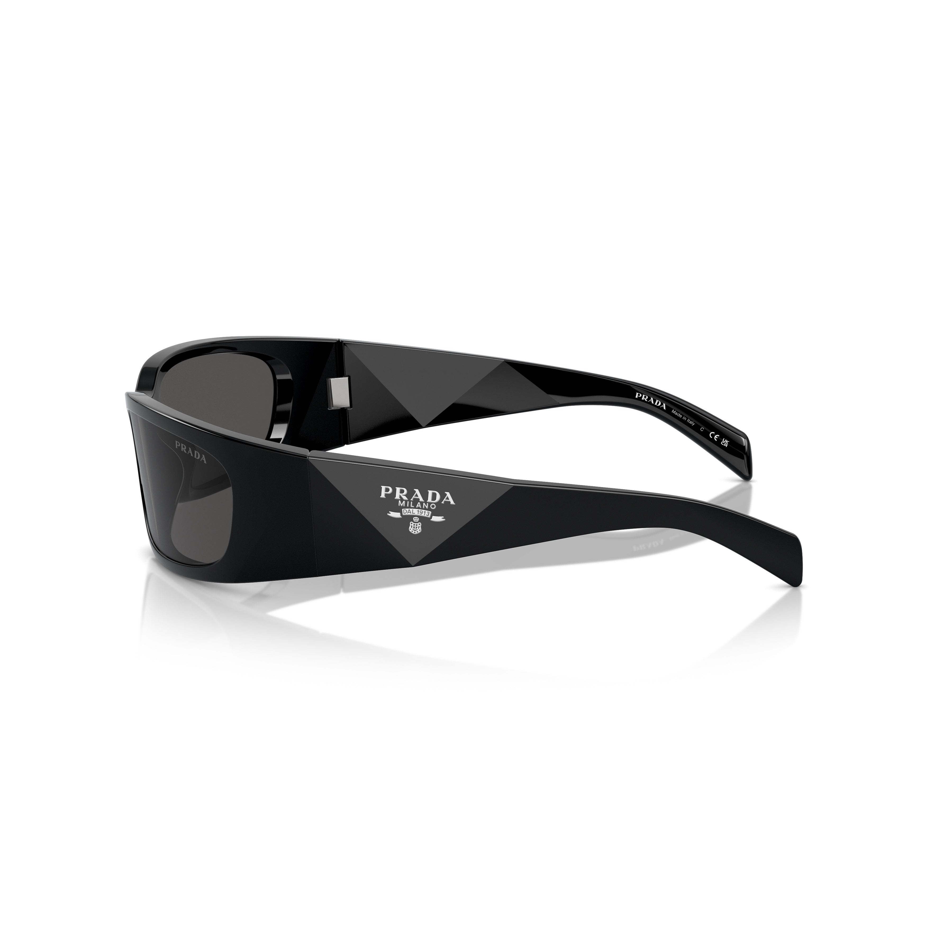 Black 0pr A19s Rectangular Faceted Sunglasses